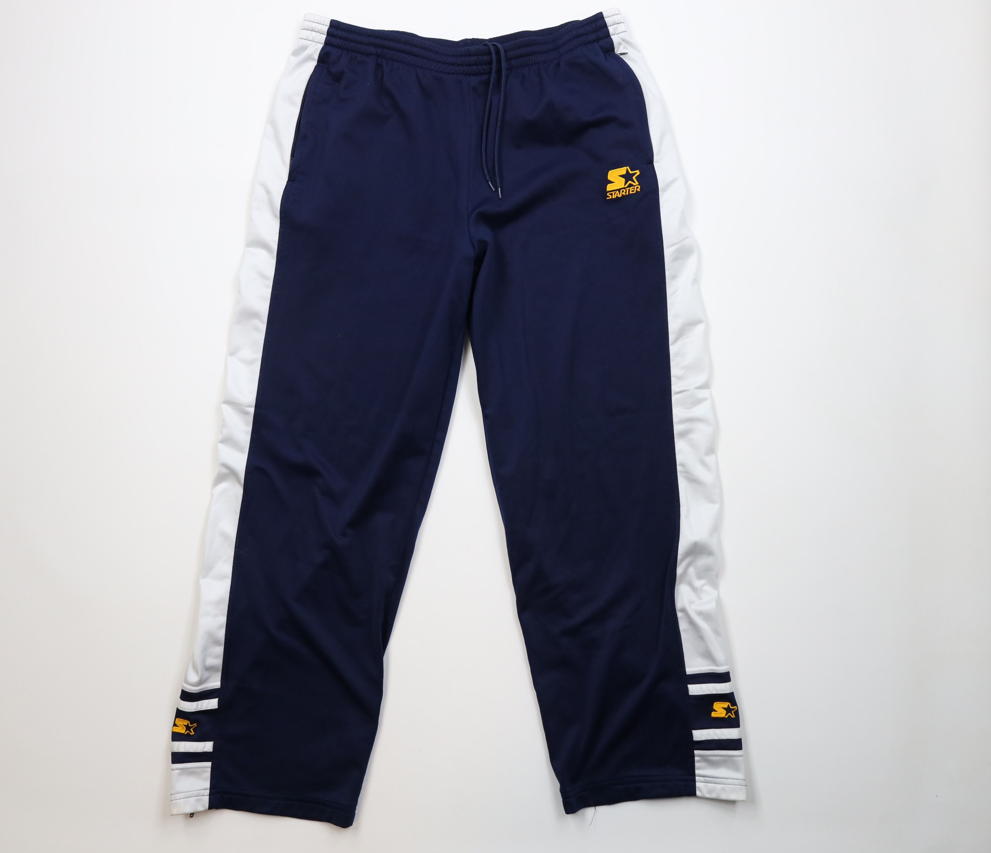 Starter Vintage 90s Starter Block Wide Leg Sweatpants Pants Blue Size US 38 / EU 54 - 1 Thumbnail