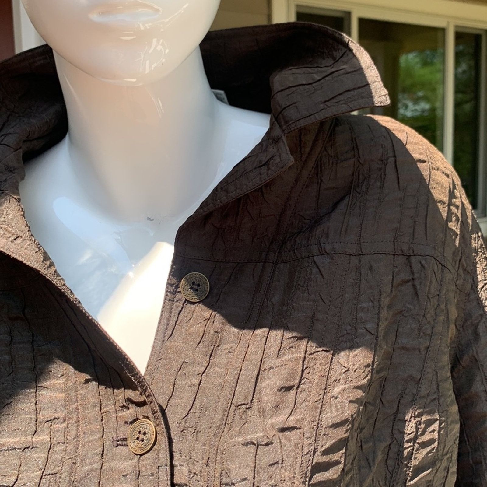 Chicos Chicos chocolate brown textured jacket blazer Size XL / US 12-14 / IT 48-50 - 3 Thumbnail
