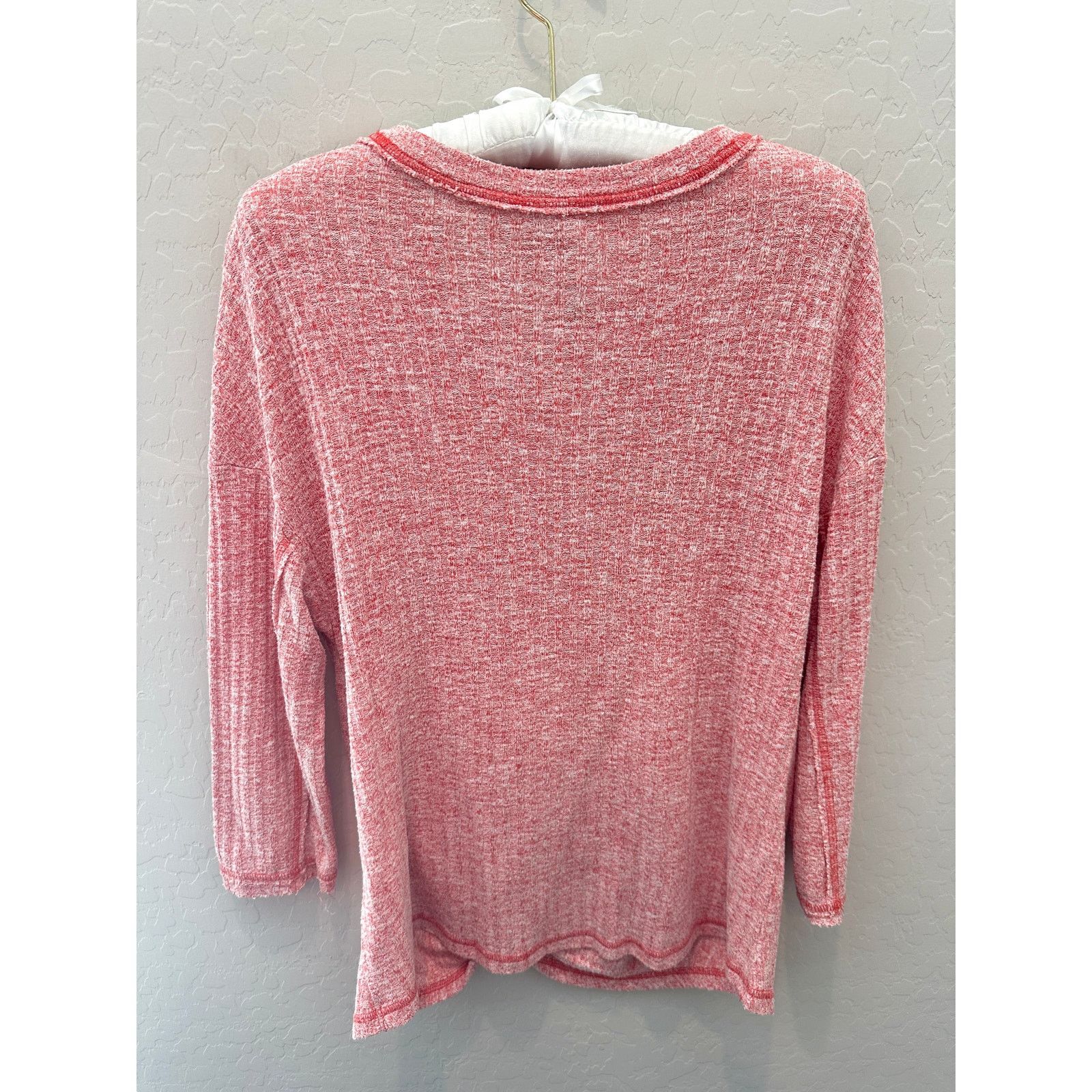 Anthropologie ANTHROPOLOGIE | Orange Ribbed Twist Front 3/4 Sleeve Top Size M / US 6-8 / IT 42-44 - 4 Thumbnail