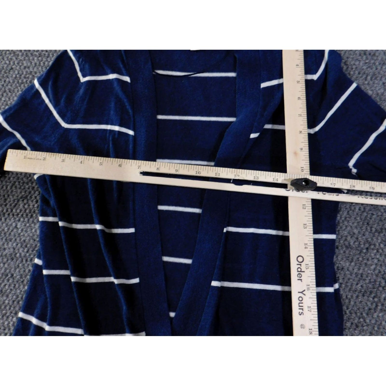 Loft LOFT Cardigan Womens Small Blue Striped Lightweight Cable Knit Crew Neck Sweater Casual All Seasons Spring Fall Girls Women Mens Size S / US 4 / IT 40 - 5 Thumbnail