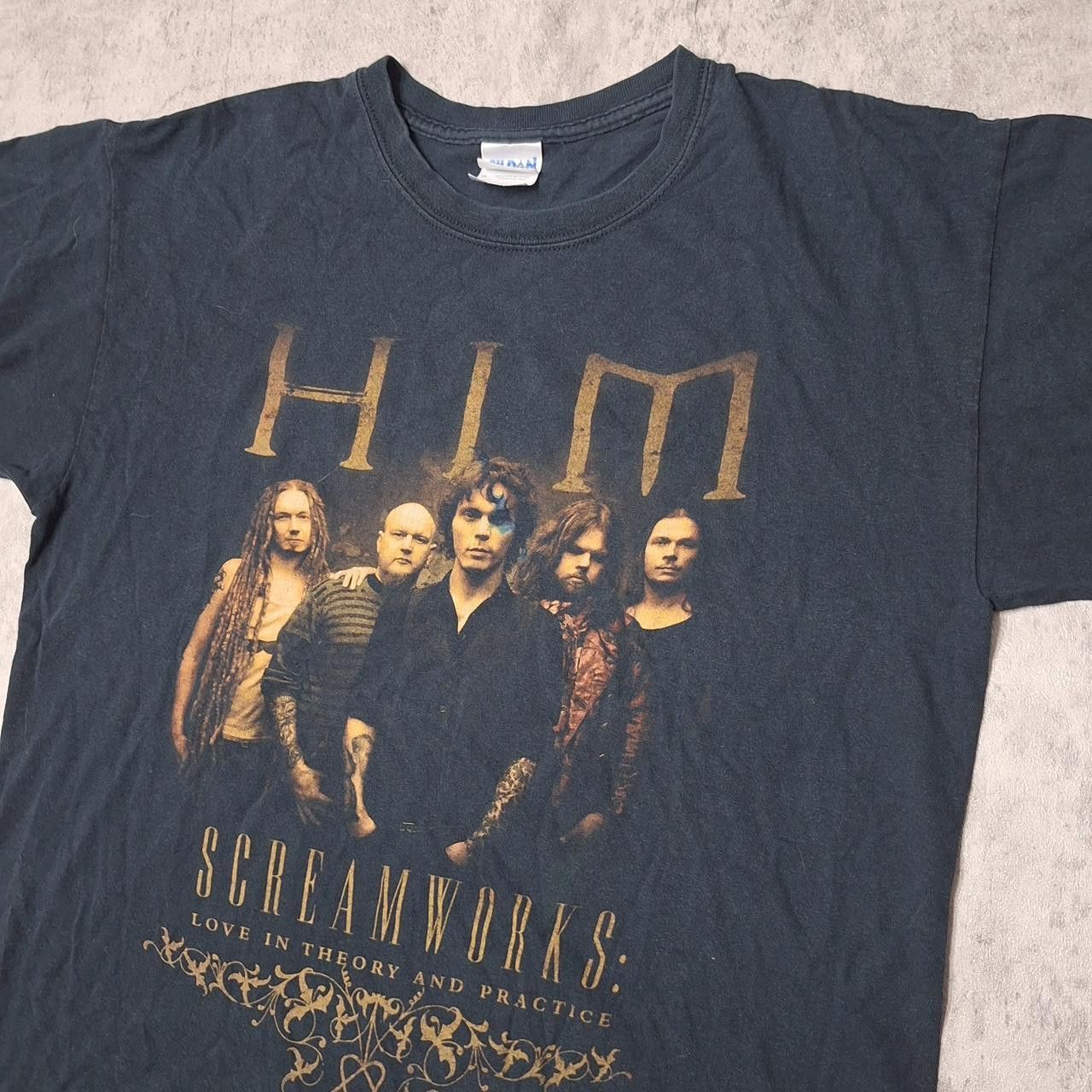 Gildan Black HIM Screamworks band tee #gothrock #bandtee Size US L / EU 52-54 / 3 - 2 Thumbnail