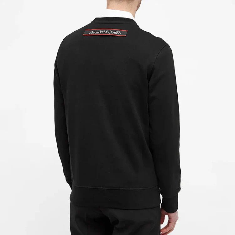 Alexander McQueen o1w1db10925 Selvedge Logo Tape Detail Sweatshirt in Black Size US XL / EU 56 / 4 - 3 Thumbnail