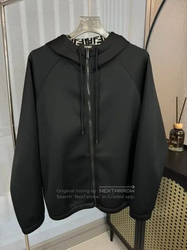 Fendi Fendi Men's Black Polyester Hooded Jacket . Size US L / EU 52-54 / 3 - 1 Thumbnail