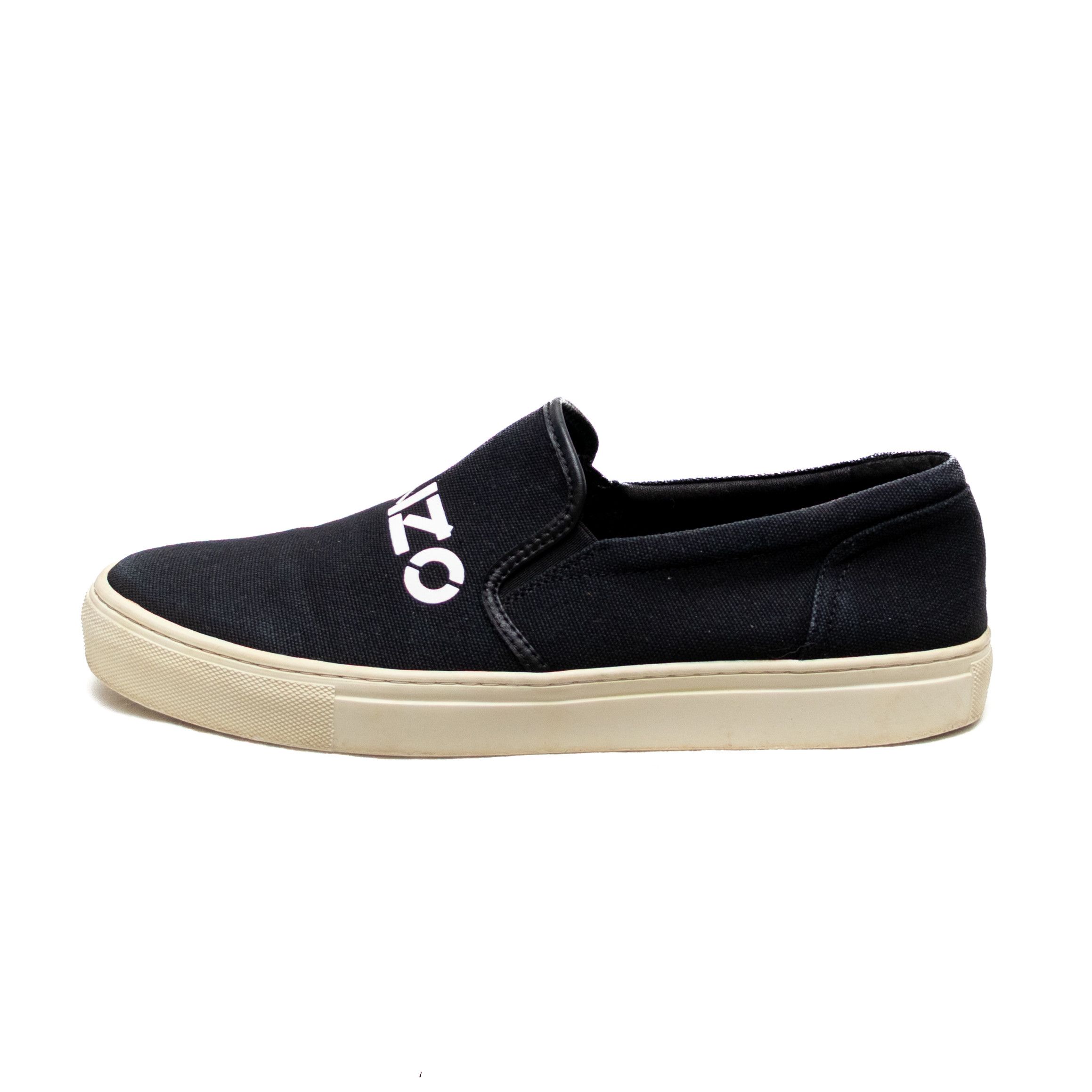 Kenzo Kenzo Men’s Black Canvas Slip-On Sneakers | Size 9 Size US 9 / EU 42 - 2 Thumbnail