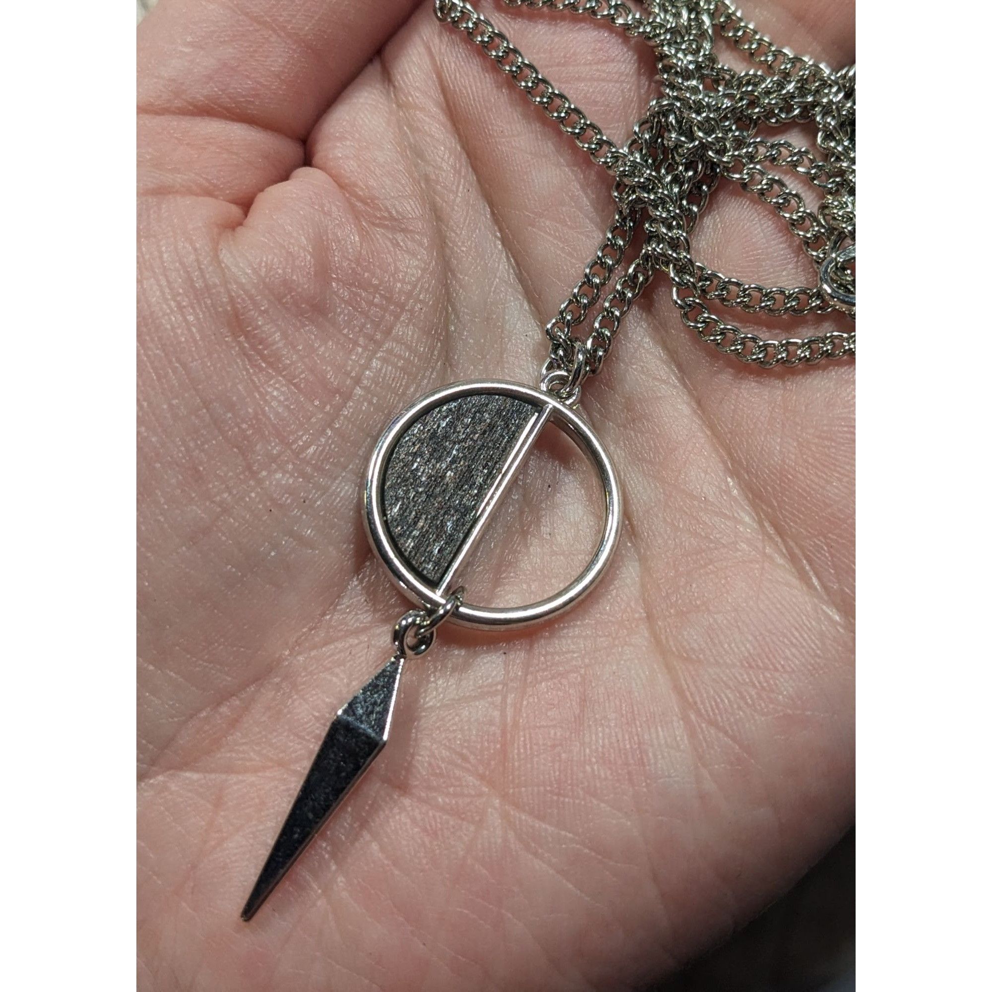 Other Geometric Brown Wood And Silver Tone Metal Pendant Necklace Size ONE SIZE - 4 Thumbnail