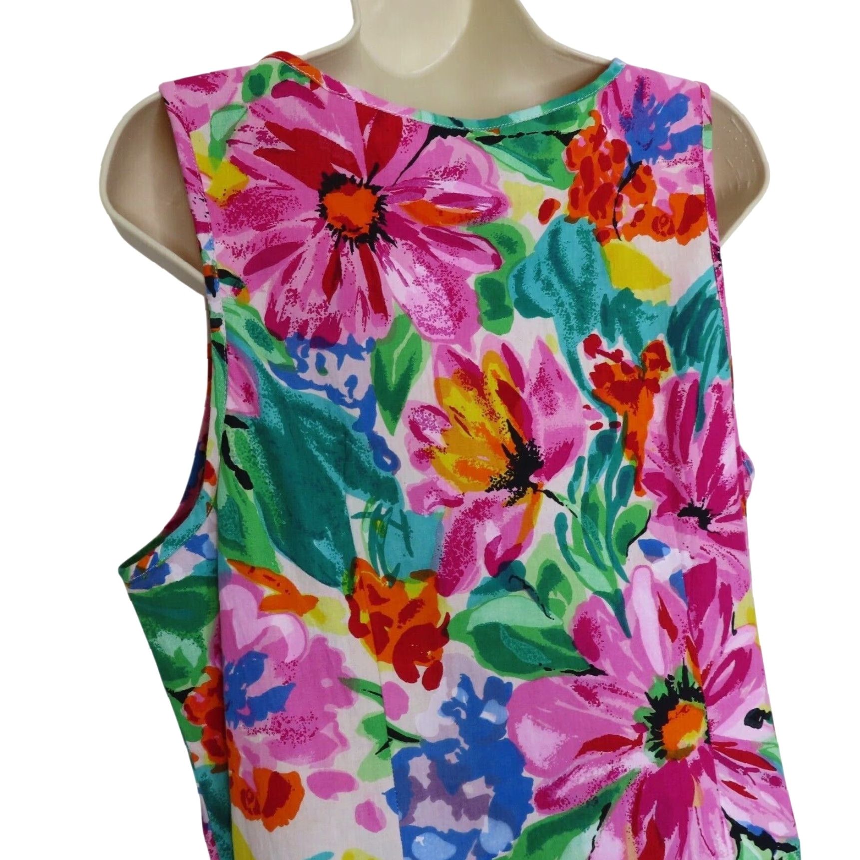 Vintage VINTAGE Willow Ridge Women Petite Medium PM Cotton Floral Sundress Dress Size M / US 6-8 / IT 42-44 - 6 Thumbnail