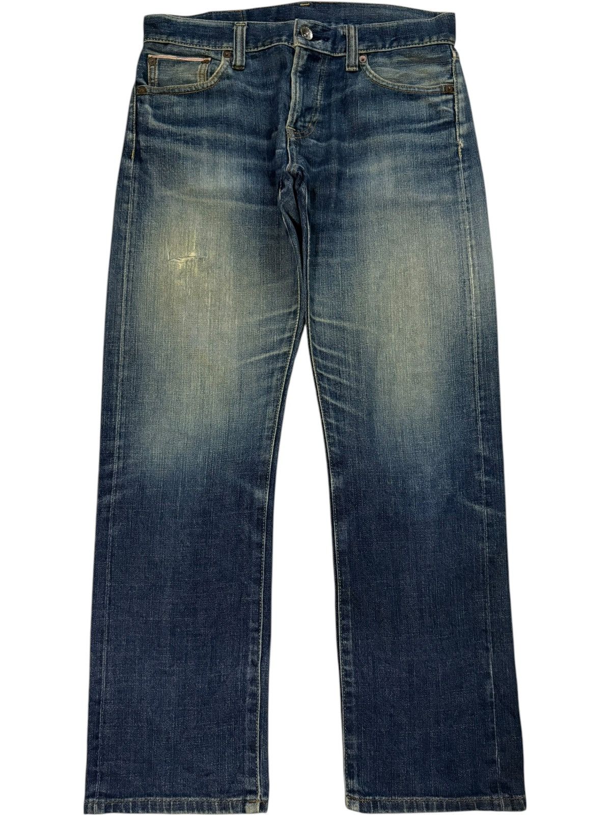 Uniqlo Vintage Japanese Uniqlo Mud Wash Distressed Selvedge Jeans Size US 32 / EU 48 - 2 Thumbnail