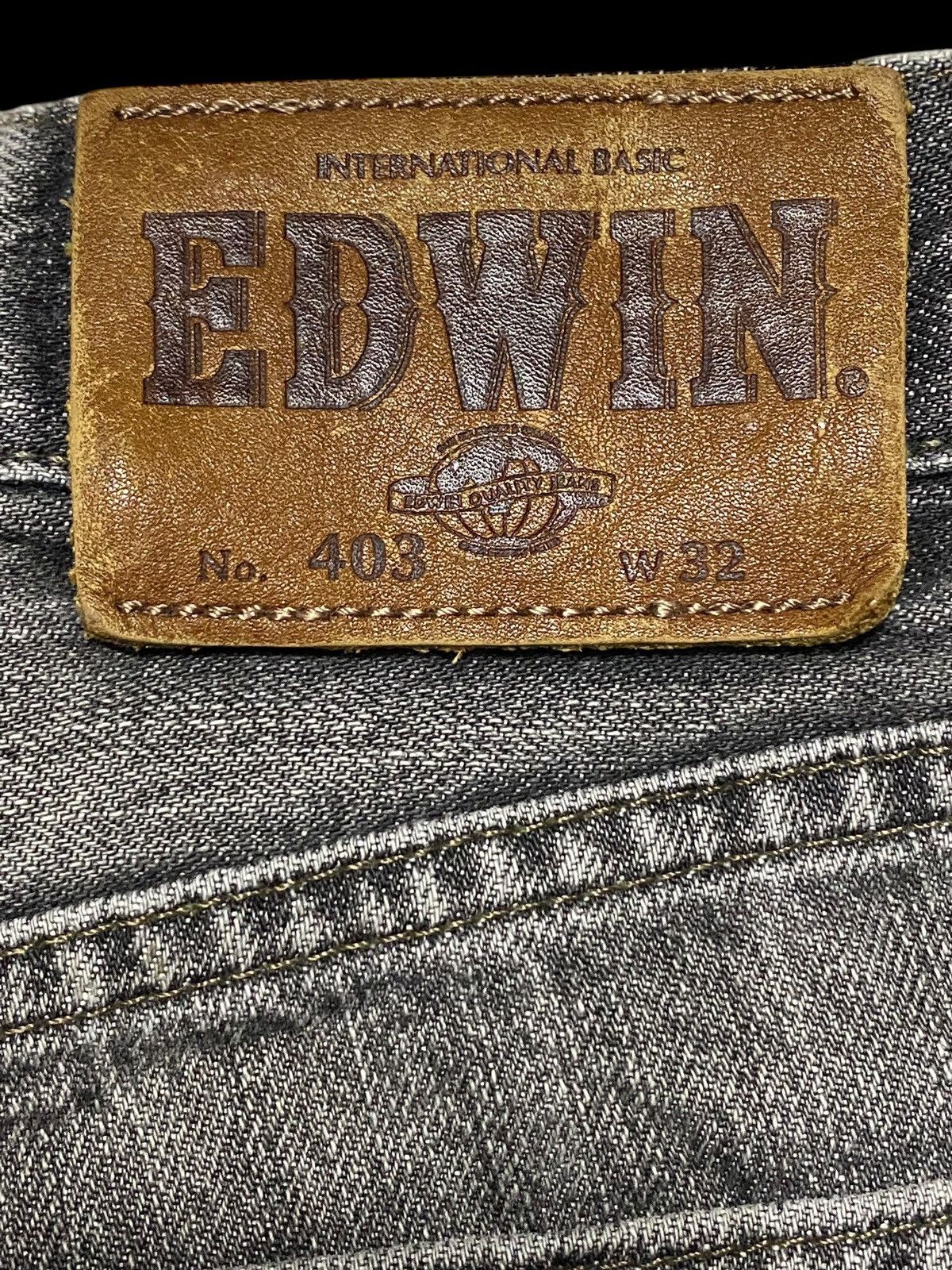 Japanese Brand Vintage Edwin 403 Black Denim Distressed Loose Jeans Size US 31 - 15 Thumbnail