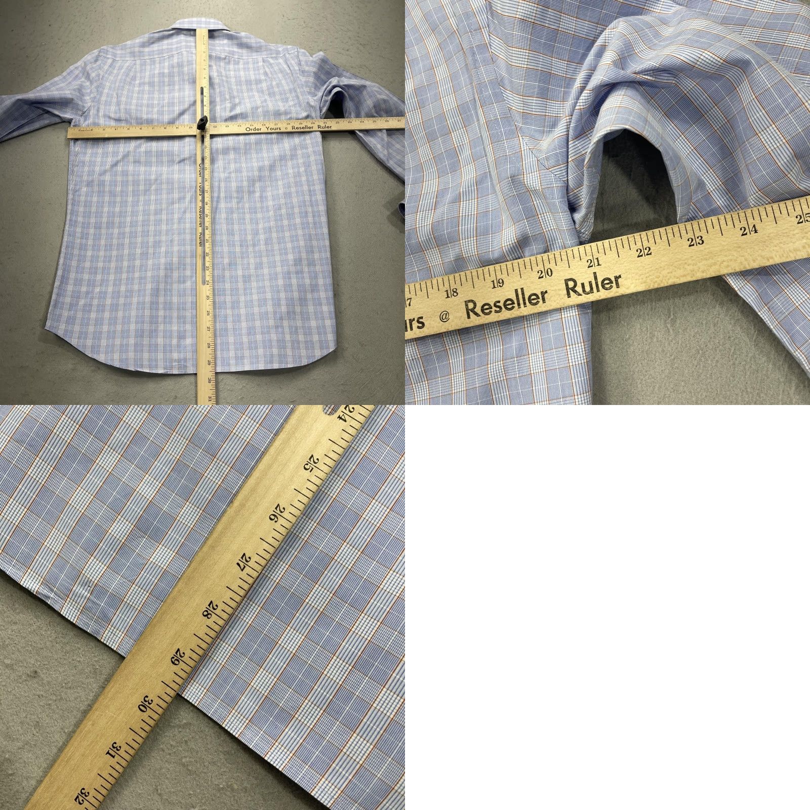 Todd Snyder Todd Snyder Shirt Mens 15.5 34/35 Blue Plaid Cotton Long Sleeve Dress Shirt Size 42R - 8 Thumbnail