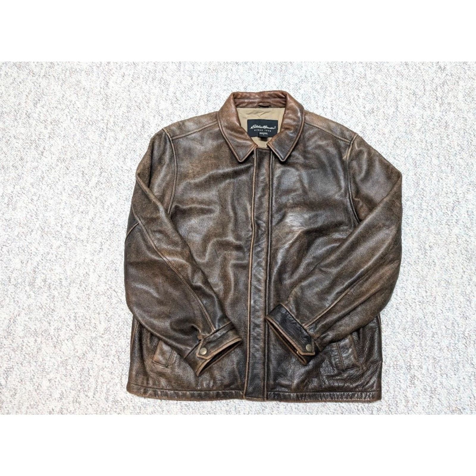 Eddie Bauer VINTAGE Eddie Bauer Motorcycle Jacket Men L Brown Leather 44 Patina Broken-in Mad Max 44 Size US L / EU 52-54 / 3 - 5 Thumbnail