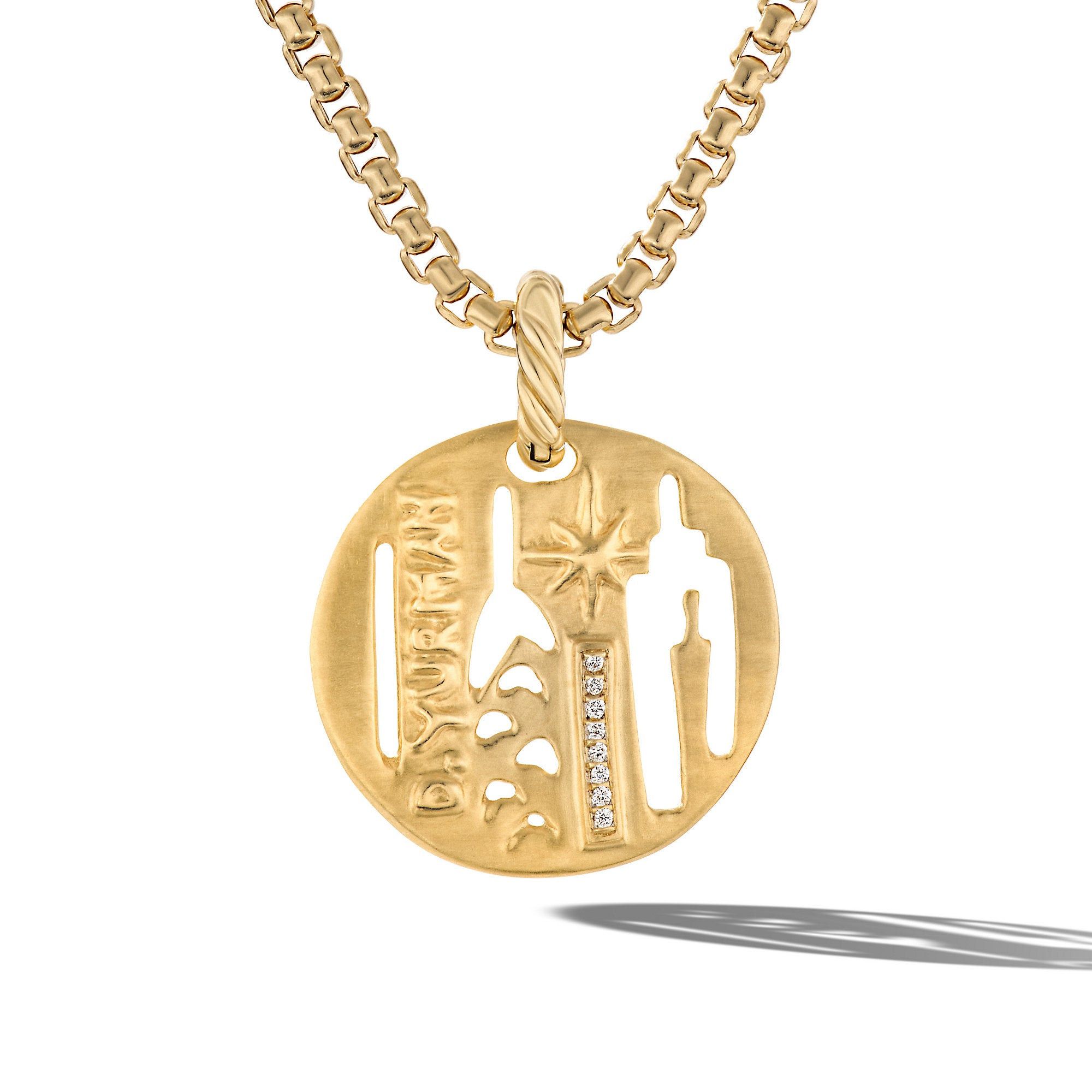David Yurman o1w1db10525 D17380D Pendant in 18K Yellow Gold with Diamond Size ONE SIZE - 1 Thumbnail