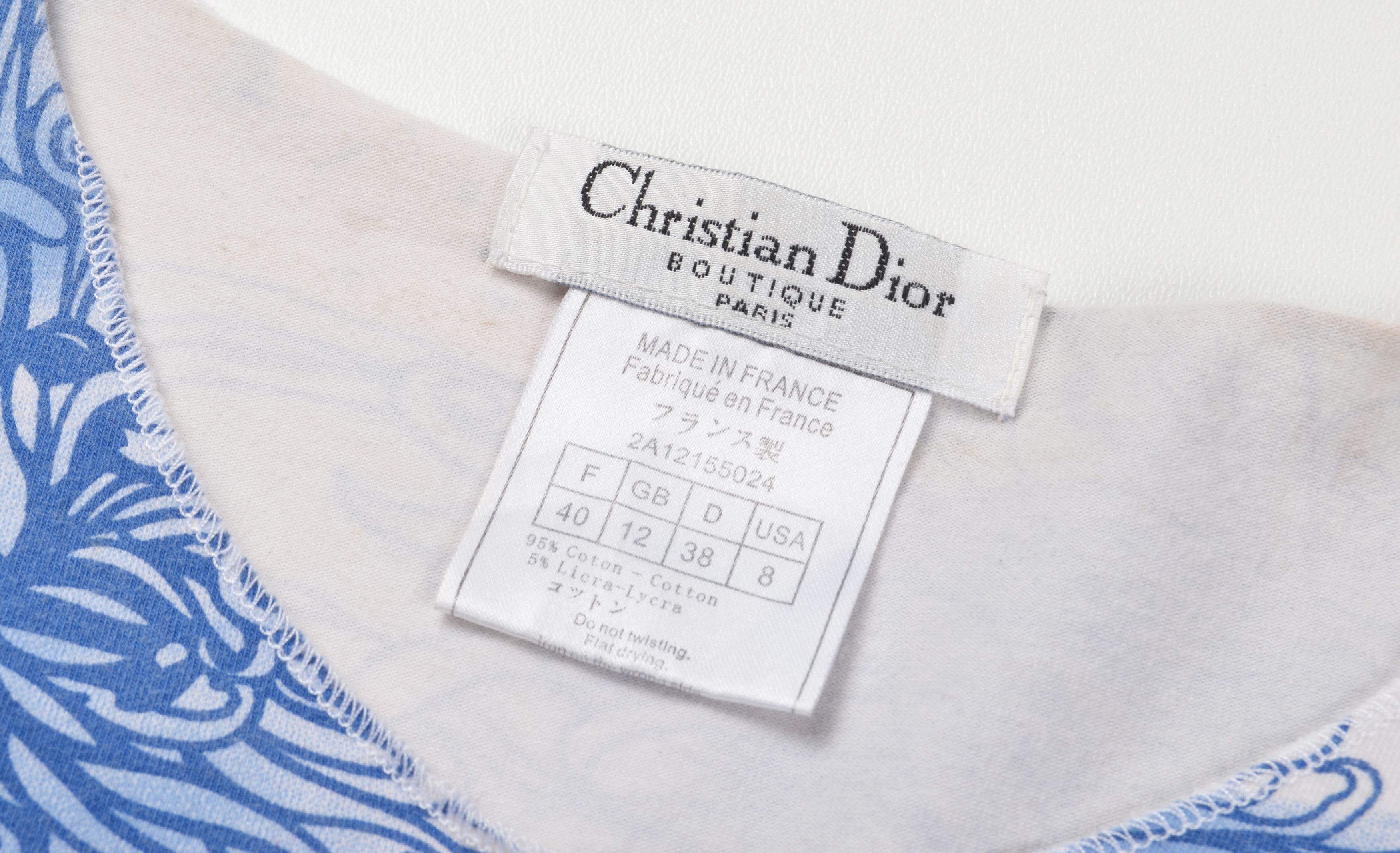 Dior Vintage Christian Dior by John Galliano Floral Tee Top Size S / US 4 / IT 40 - 7 Thumbnail