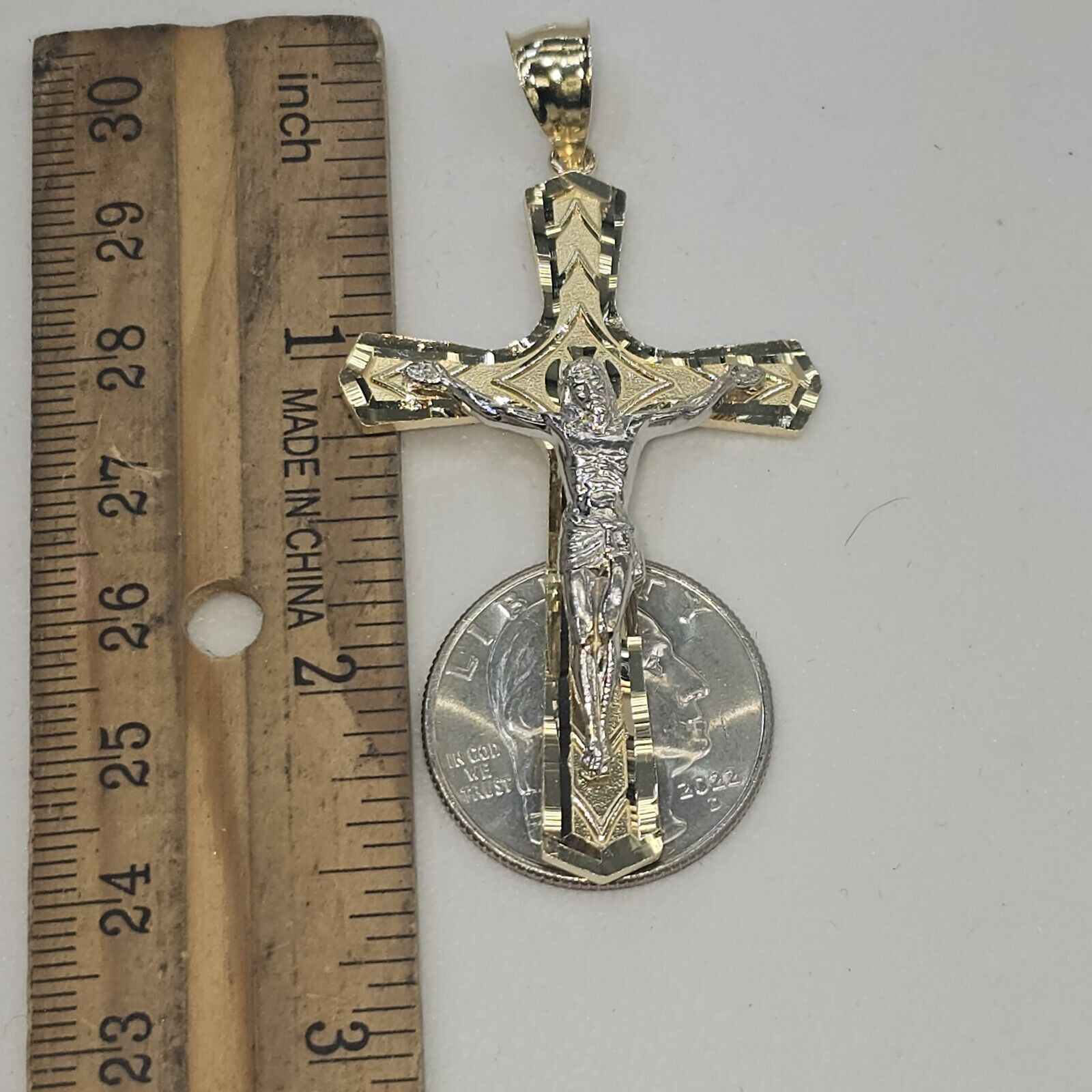 Other Big Two tone 14k Gold Jesus Crucifix Cross Pendant Size ONE SIZE - 9 Thumbnail