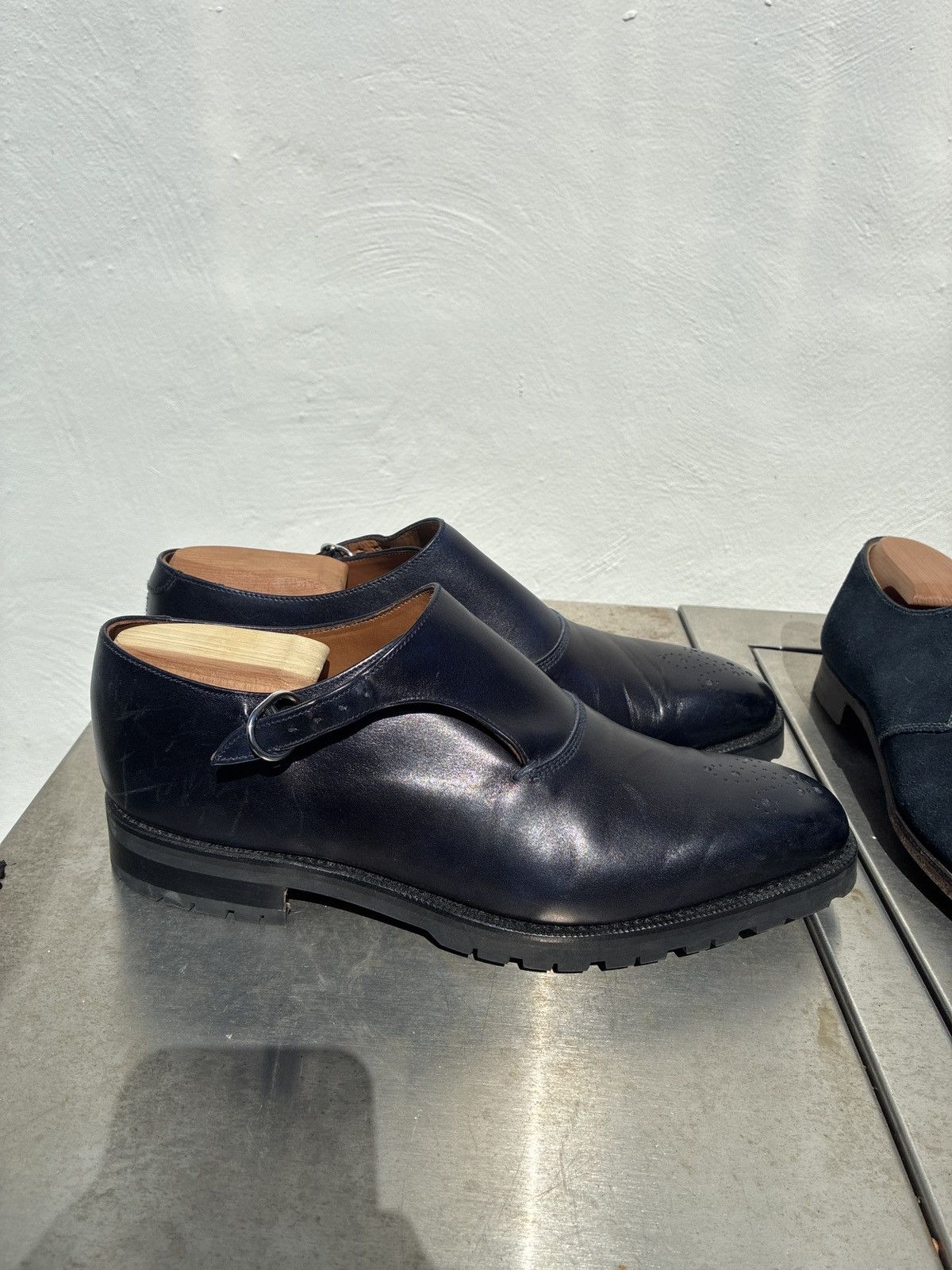 J.FitzPatrick J. Fitzpatrick Martel Blue Calf Monkstrap UK6.5E/US7.5 Size US 7.5 / EU 40-41 - 3 Thumbnail