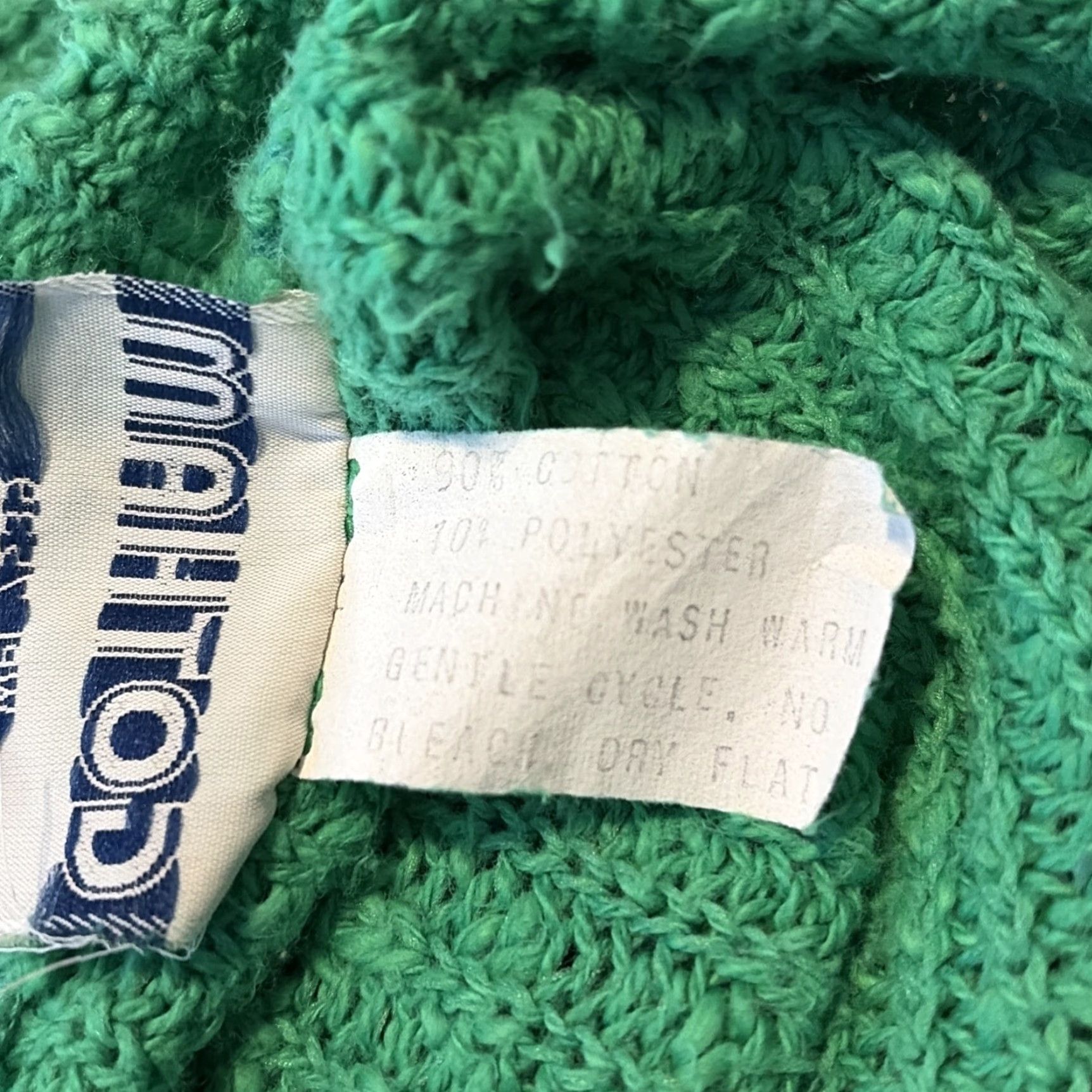 J Brand VINTAGE 80s Gotham Green Cotton Knit Crewneck Sweater Woman Medium Crew Neck Pullover Knit Size M / US 6-8 / IT 42-44 - 7 Thumbnail