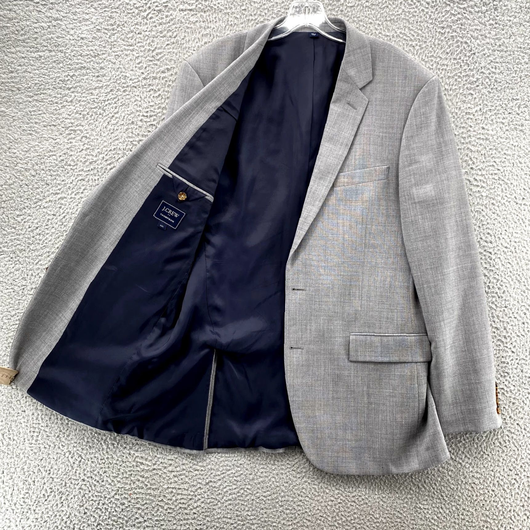 J.Crew J.Crew Thompson Blazer Men's 42L Gray Wool Sport Coat Classic Business Corpcore Size 42R - 3 Thumbnail