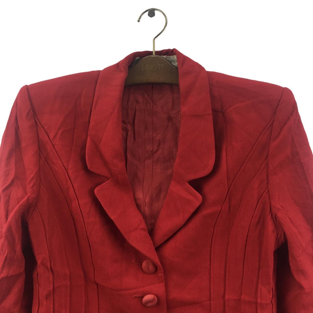 Vintage Vtg 90’ HANAE MORI PARIS Designer Red Cardigan Jacket Size S / US 4 / IT 40 - 2 Thumbnail