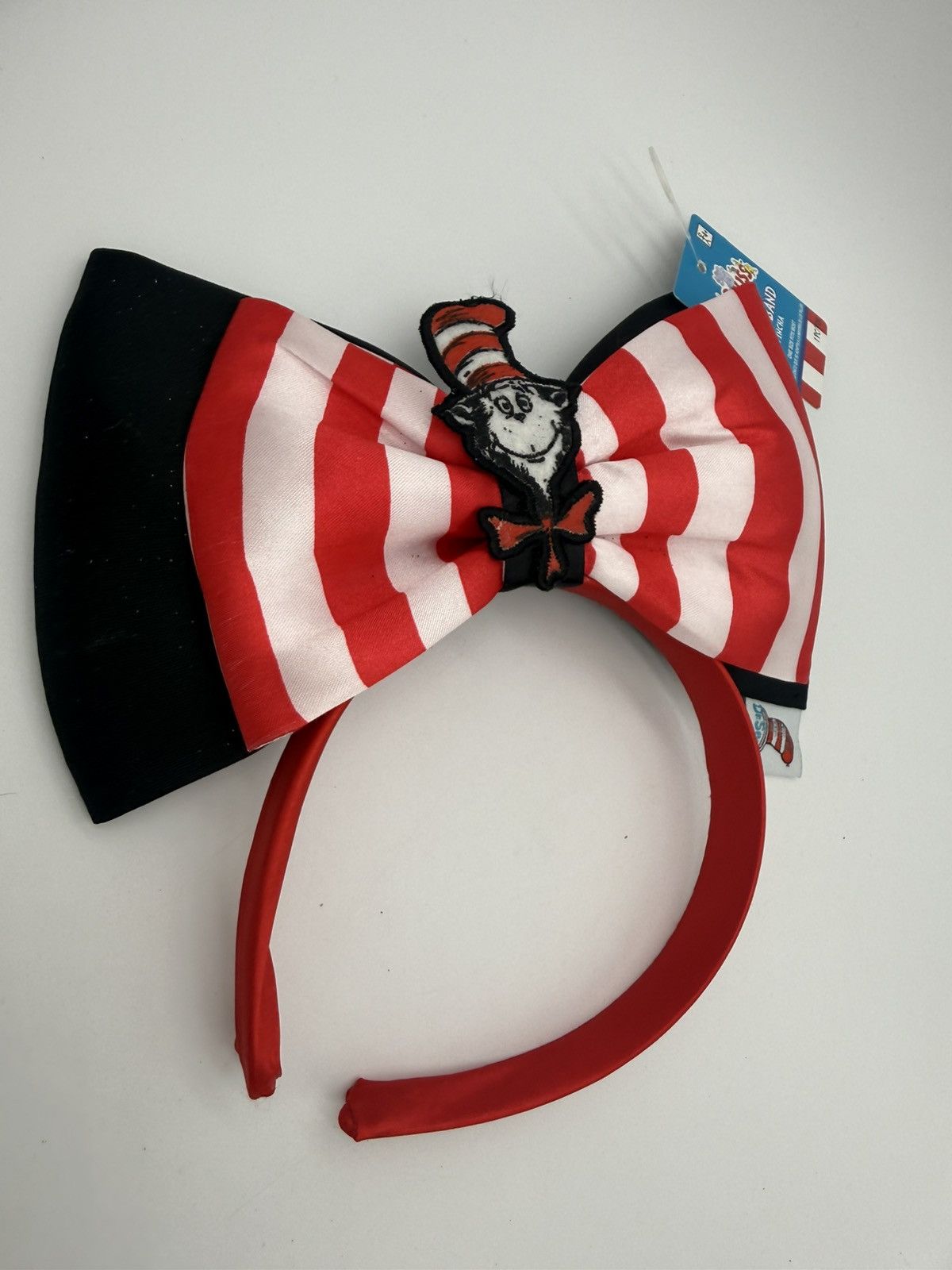 Other Dr Seuss Cat in The Hat Large Bow Headband Red White Stripe Size ONE SIZE - 2 Thumbnail