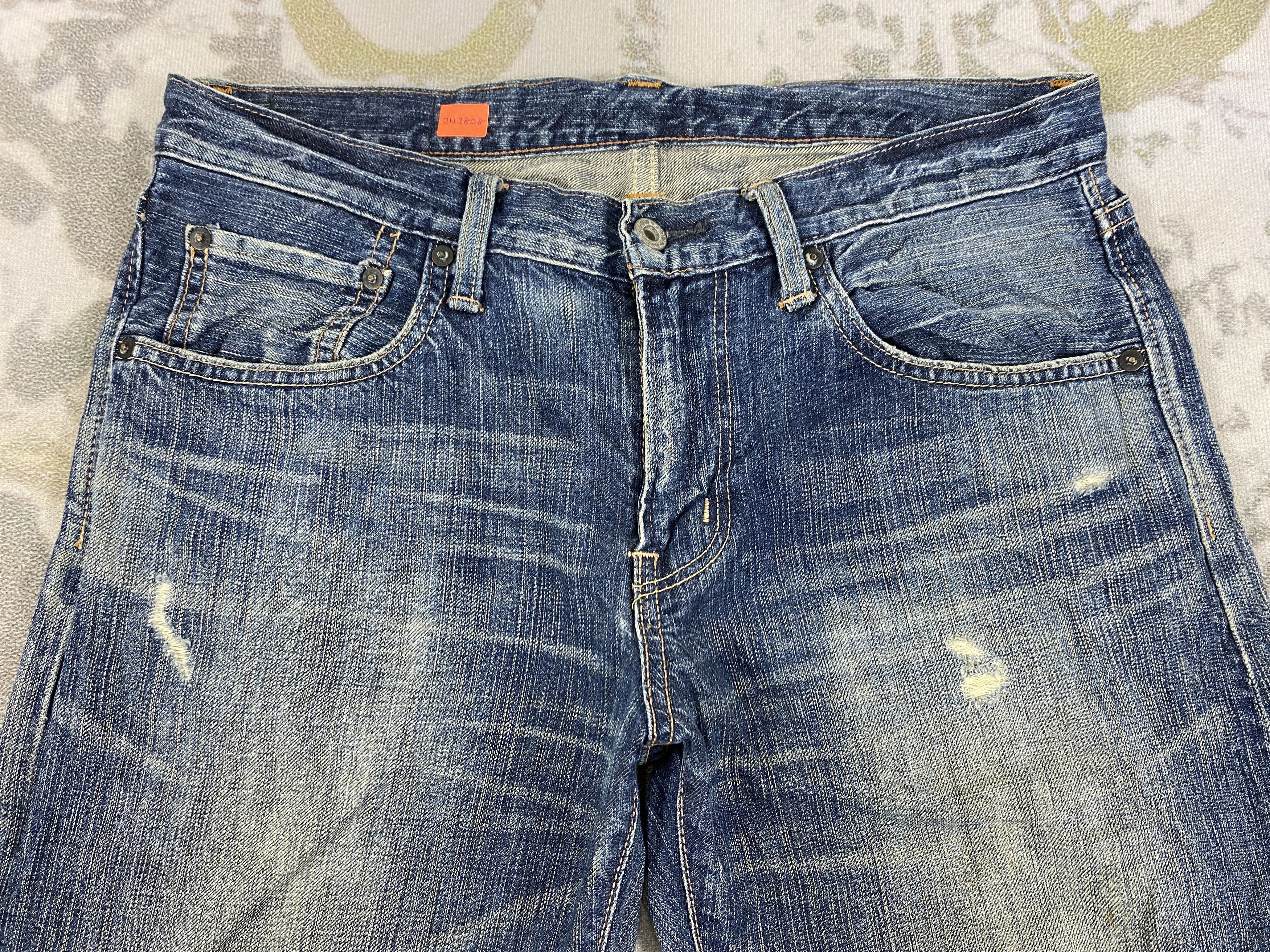 If Six Was Nine Blue Distressed Vintage Edwin Jeans 33x33 Denim- JN3828 Size US 33 - 3 Thumbnail