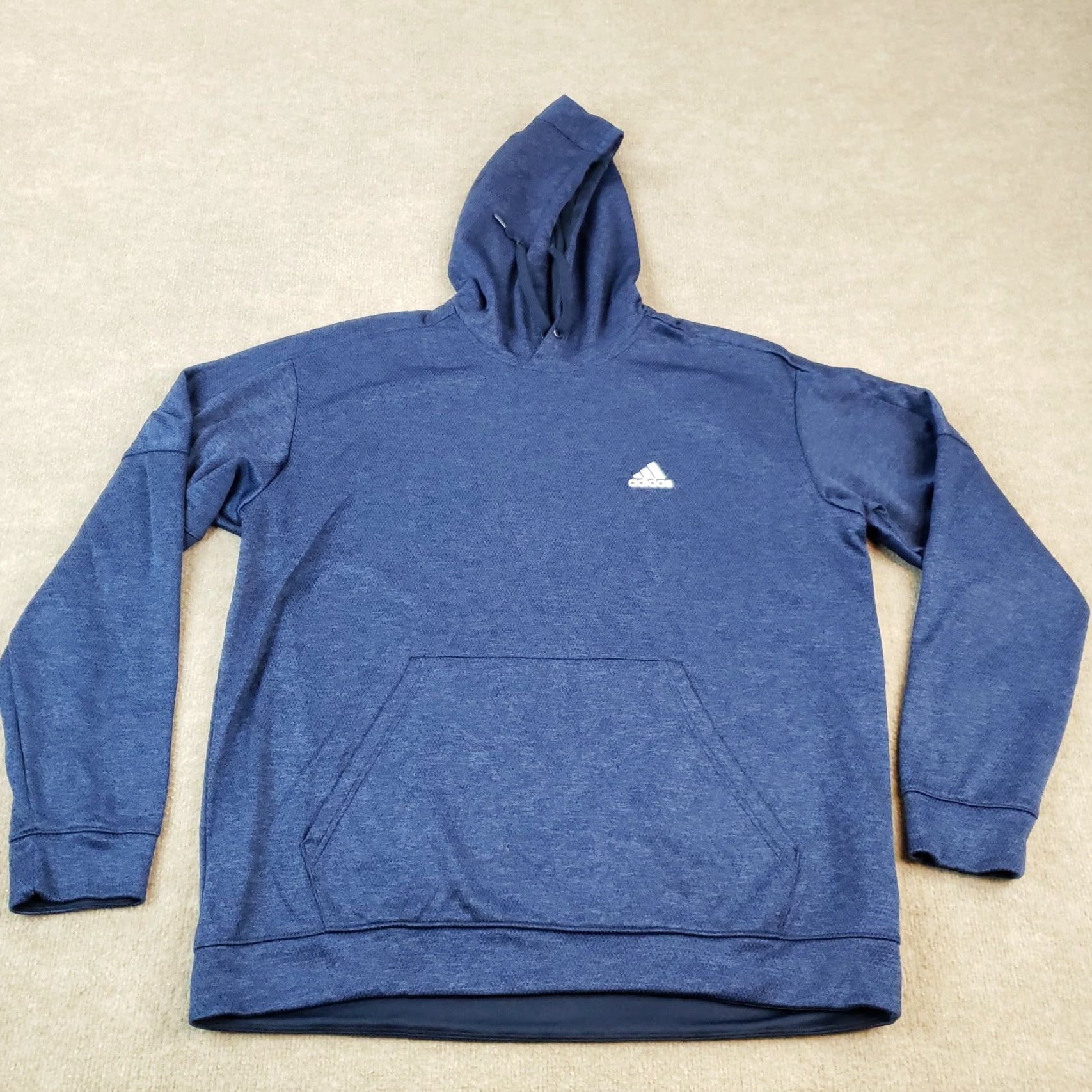 Adidas Adidas Hoodie Mens XL Blue Logo Hoodie Pullover Outdoor Casual Long Sleeve Knit Polyester Sweatshirt Size US XL / EU 56 / 4 - 2 Thumbnail