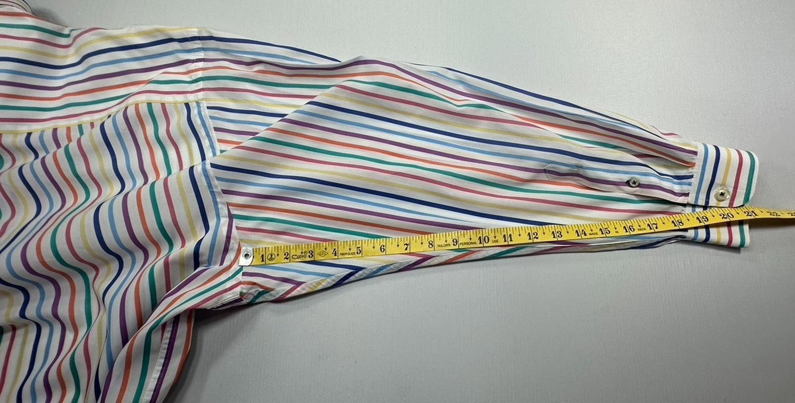 Monet MINE Striped Long Sleeve Button Down Shirt Multicolored 3XB Size US XXL / EU 58 / 5 - 7 Thumbnail
