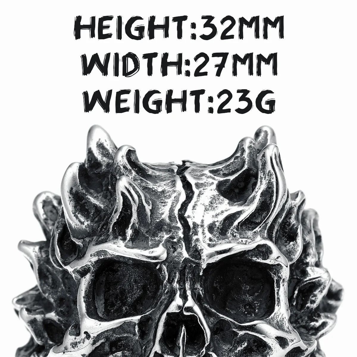 Jewelry Demon Skull Ring Streetwear Jewelry Fashion Gift Size ONE SIZE - 5 Thumbnail