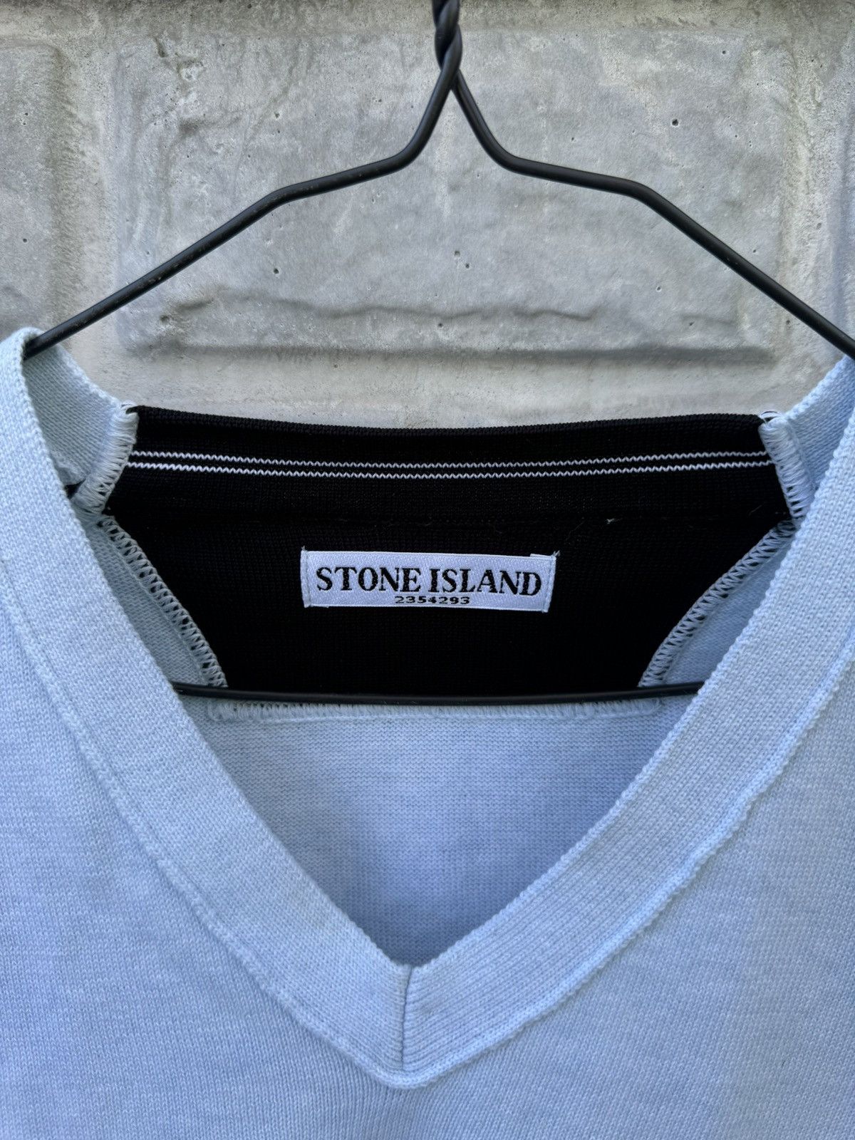 Massimo Osti × Stone Island × Vintage Vintage Stone Island Knitted Baby Blue Sweater 90s Size US L / EU 52-54 / 3 - 4 Thumbnail