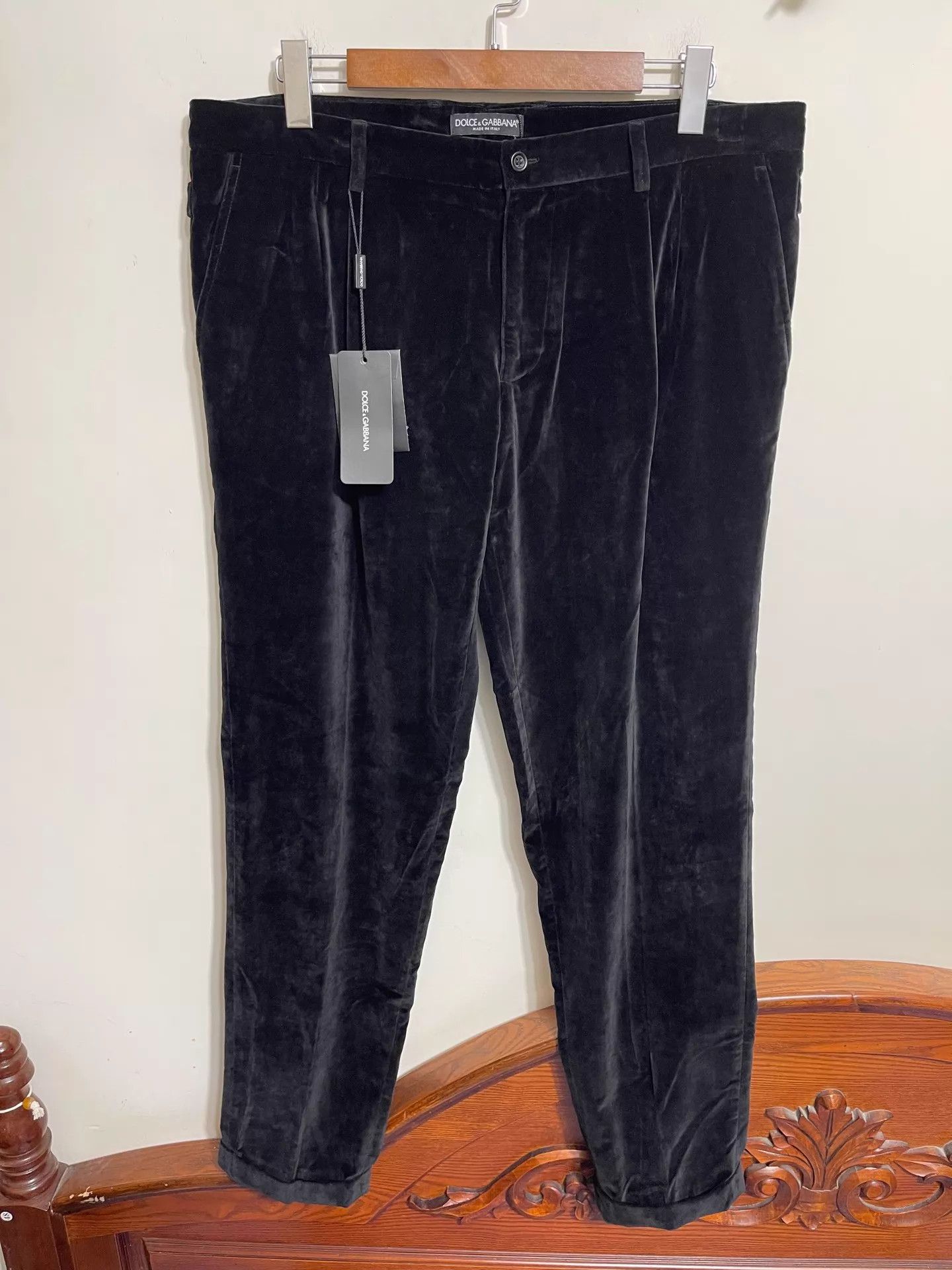 Dolce & Gabbana DG men's Velvet Trousers 52 Size US 36 / EU 52 - 1 Thumbnail