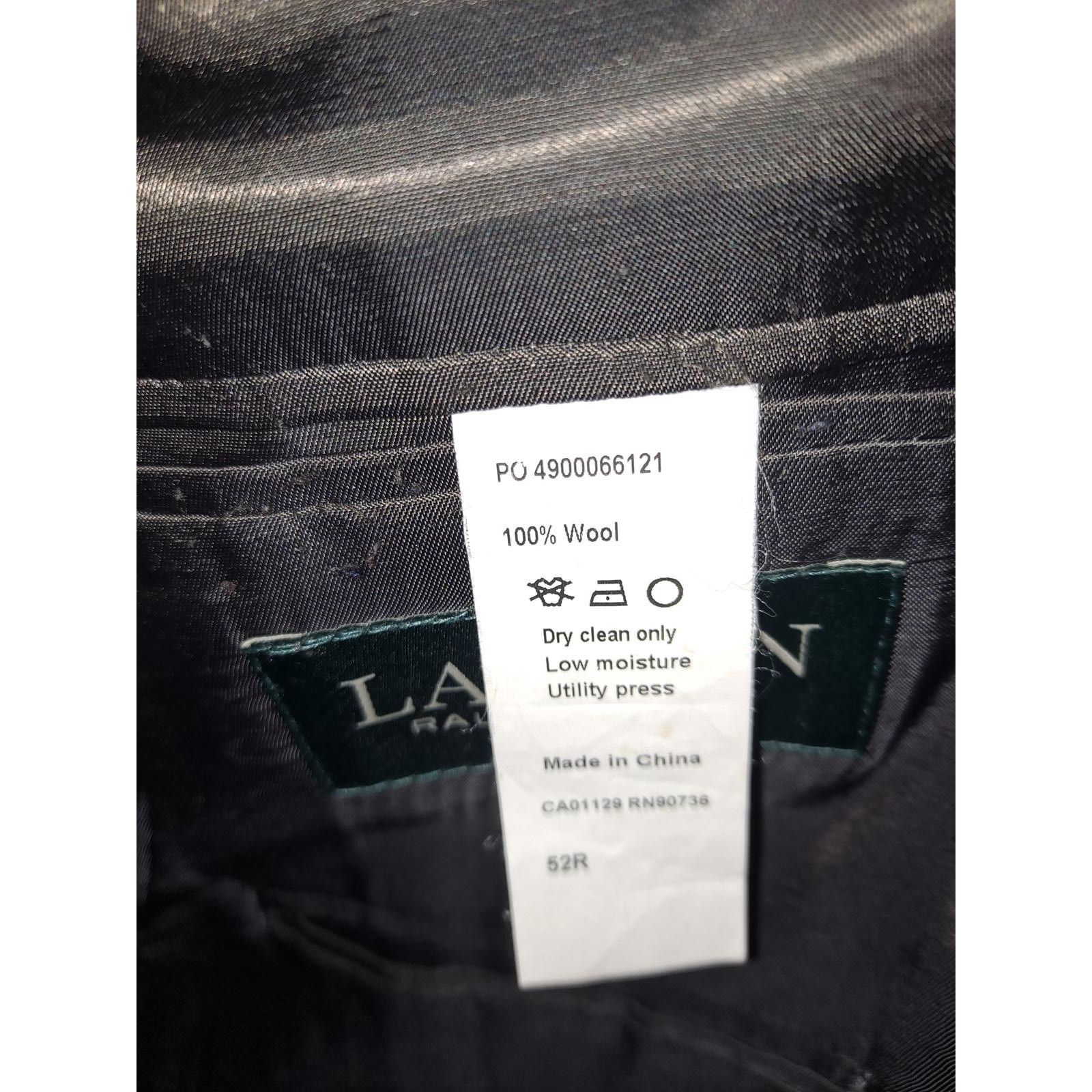 Ralph Lauren Ralph Lauren Black with Blue and Orange Plaid 2 Button Wool Size 52R - 4 Thumbnail
