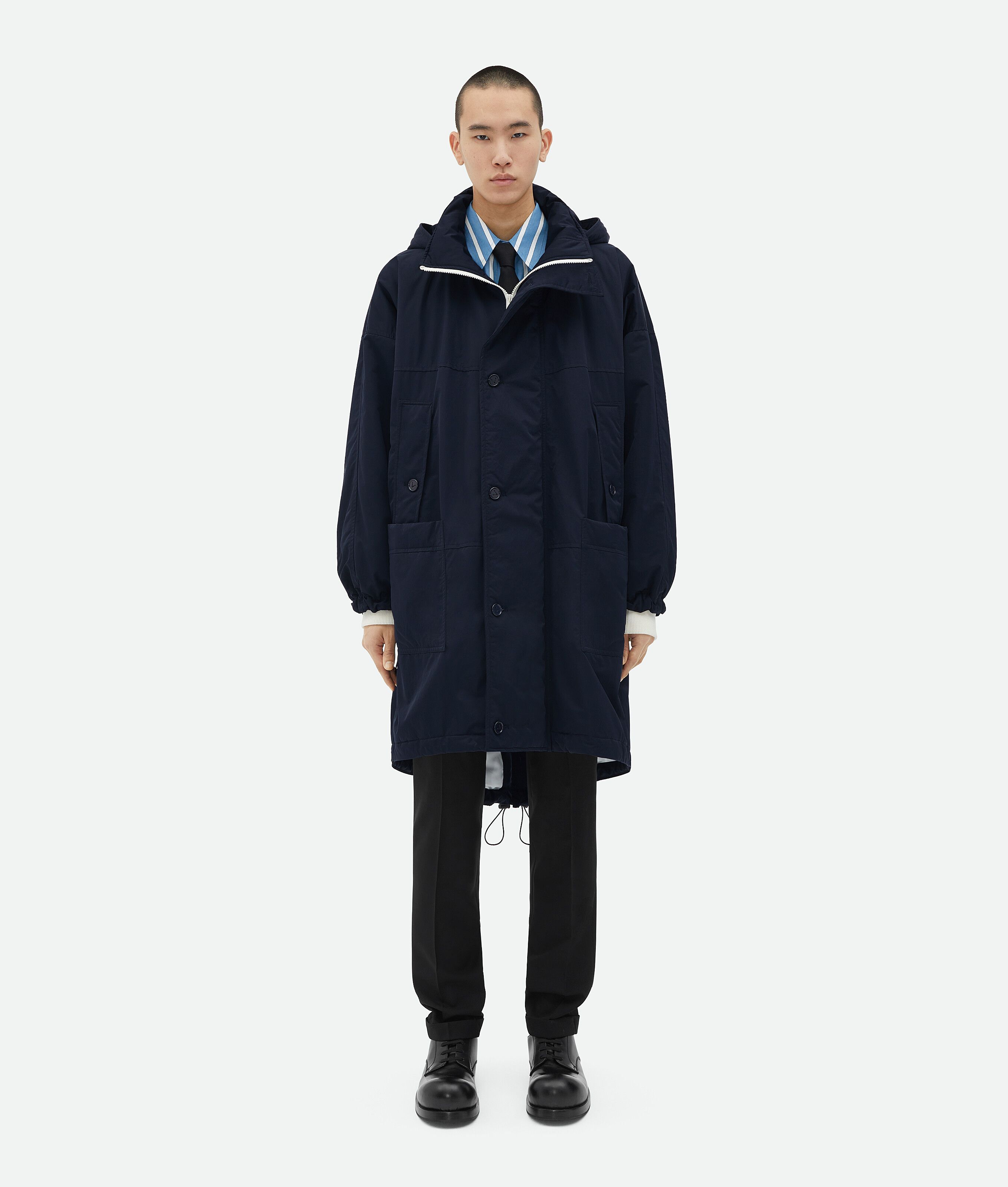 Bottega Veneta o1bcso1str1025 Tech Nylon Padded Parka In Blue Size US M / EU 48-50 / 2 - 1 Thumbnail