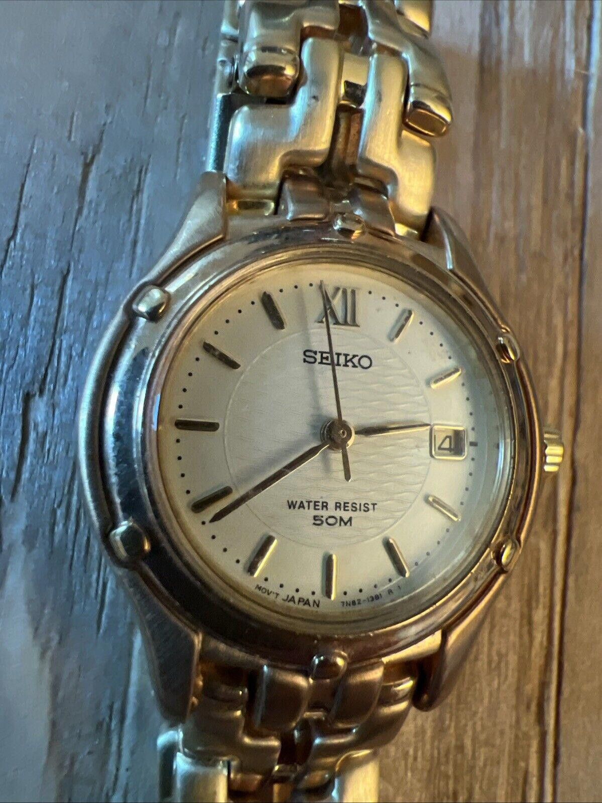Seiko Seiko Gold Tone Women's Watch - 7N82-0599 New Battery Size ONE SIZE - 2 Thumbnail