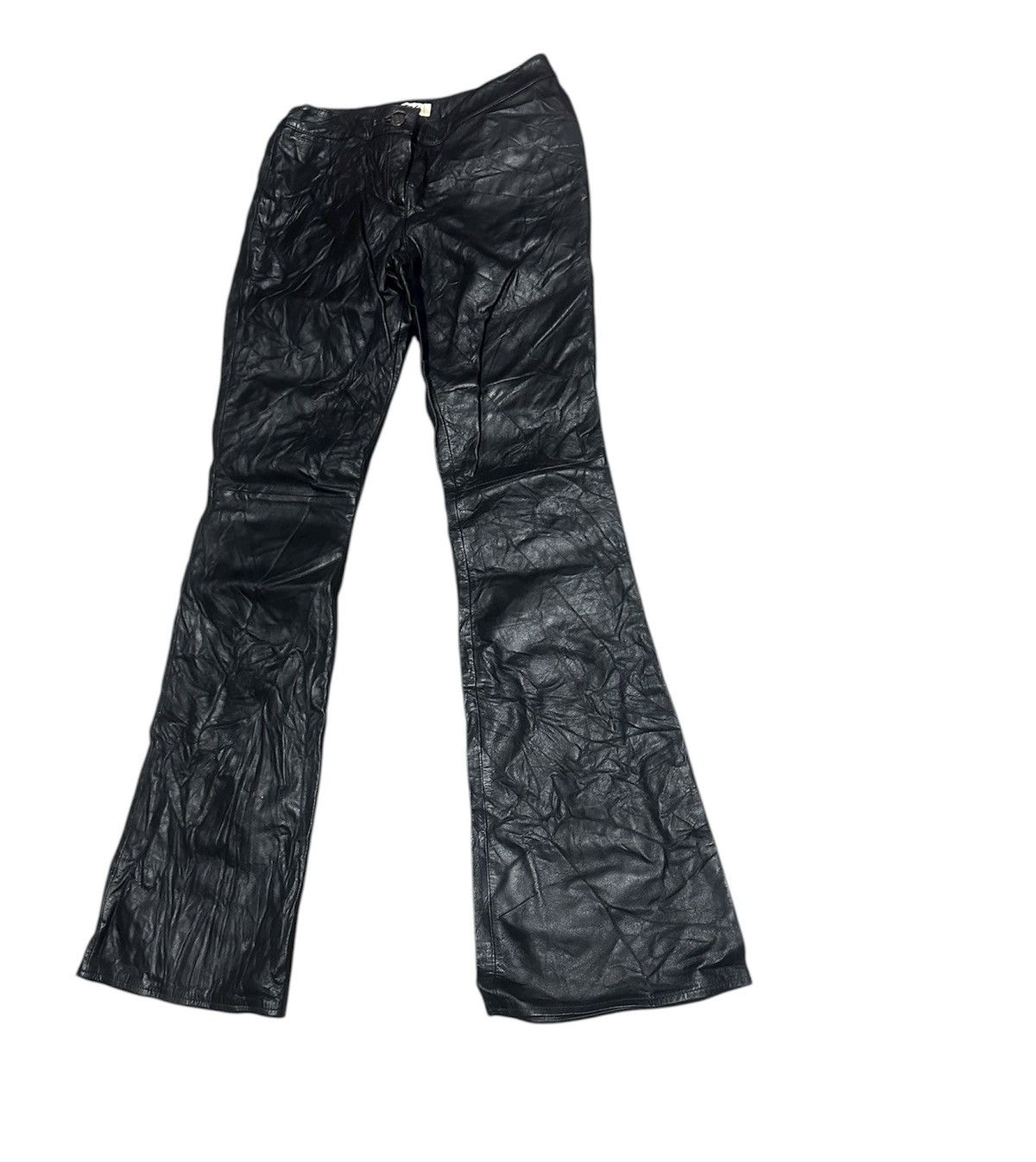 If Six Was Nine Vintage Japanese Cow Leather Flare Bootcut Pants By O'She Size US 26 / EU 42 - 3 Thumbnail