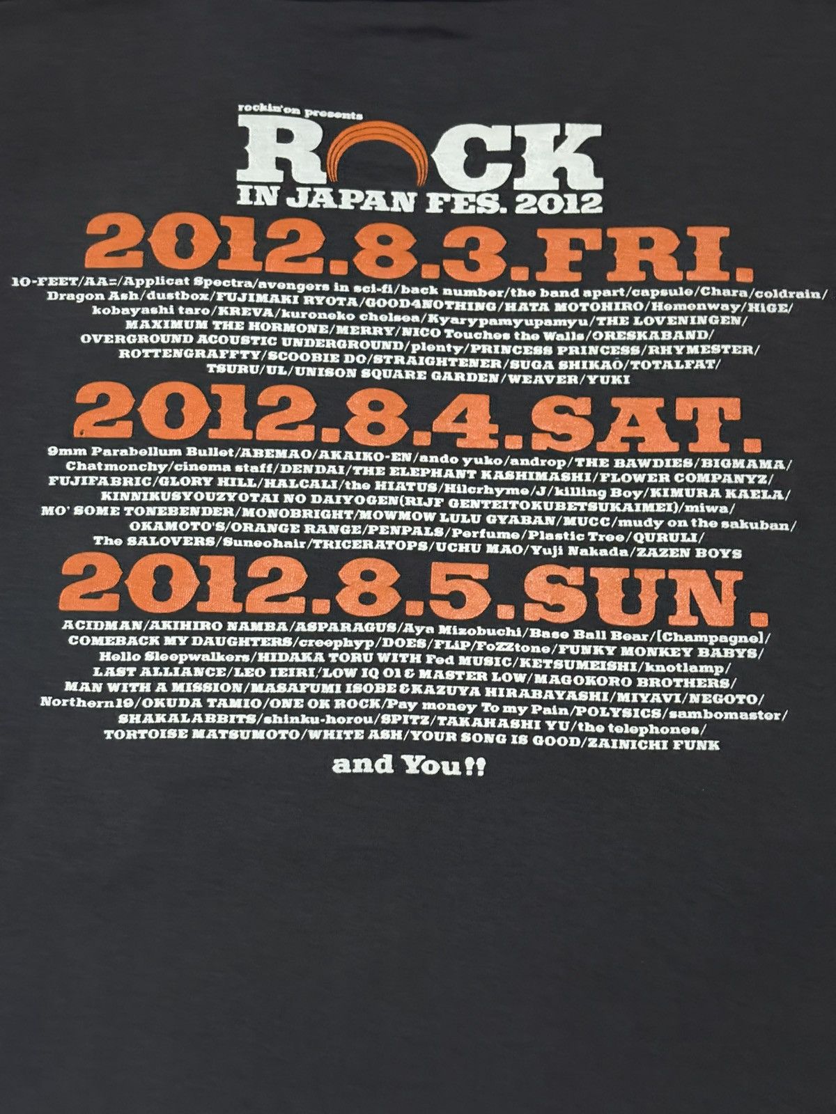 Band Tees × Japanese Brand × Vintage Japanese Brand rockin’on JAPAN FES. 2012 Tee Size US M / EU 48-50 / 2 - 4 Thumbnail