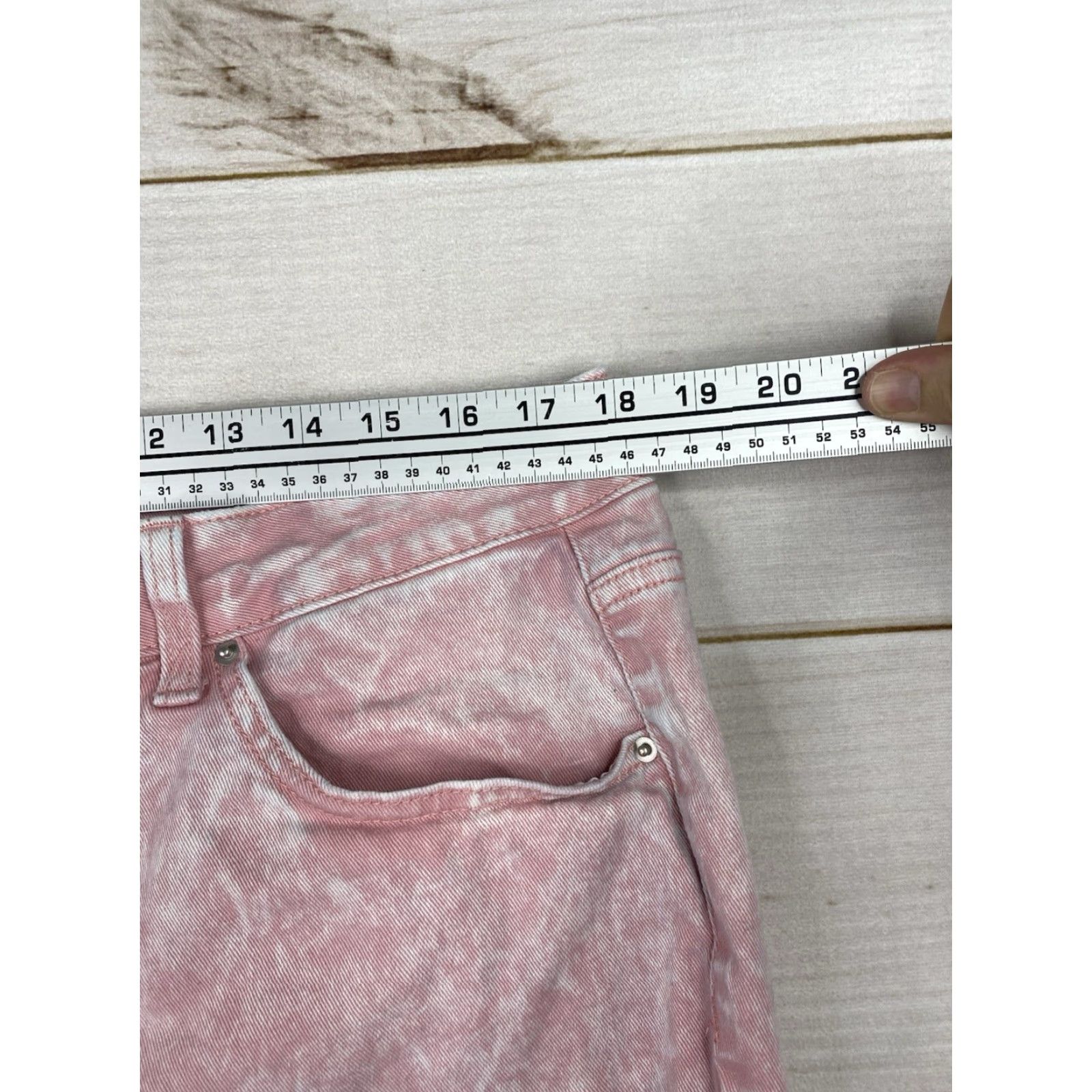 Vintage Time And Tru Jeans Womens 18 Pink Tie Dye Button Fly Denim High Rise Crop Jeans Size 40" / US 18 - 3 Thumbnail