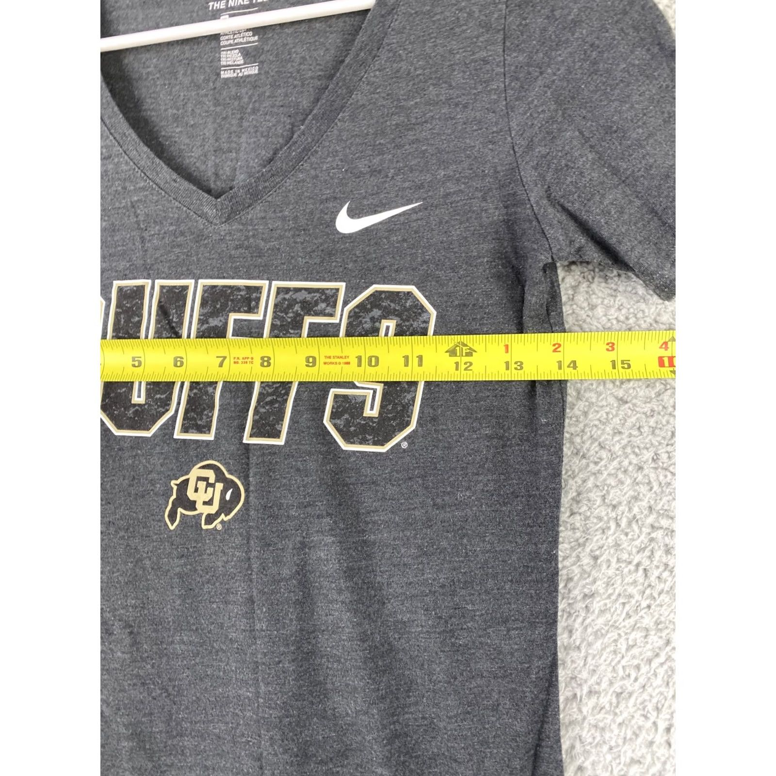Nike Nike T-Shirt Women's XS Dark Gray V-Neck Top Blouse - 100% Cotton, Short Sleeve, Regular Fit, Tee Size XS / US 0-2 / IT 36-38 - 4 Thumbnail