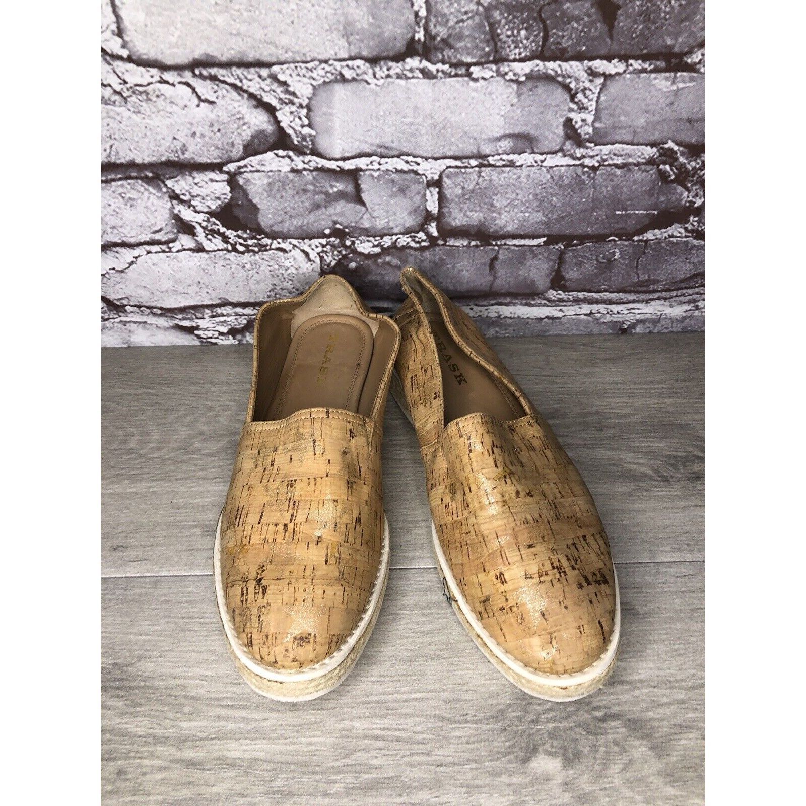 Trask TRASK Cork Tan Sparkle Star Espadrilles Slip On Shoes Women Size US 8 / IT 38 - 9 Thumbnail