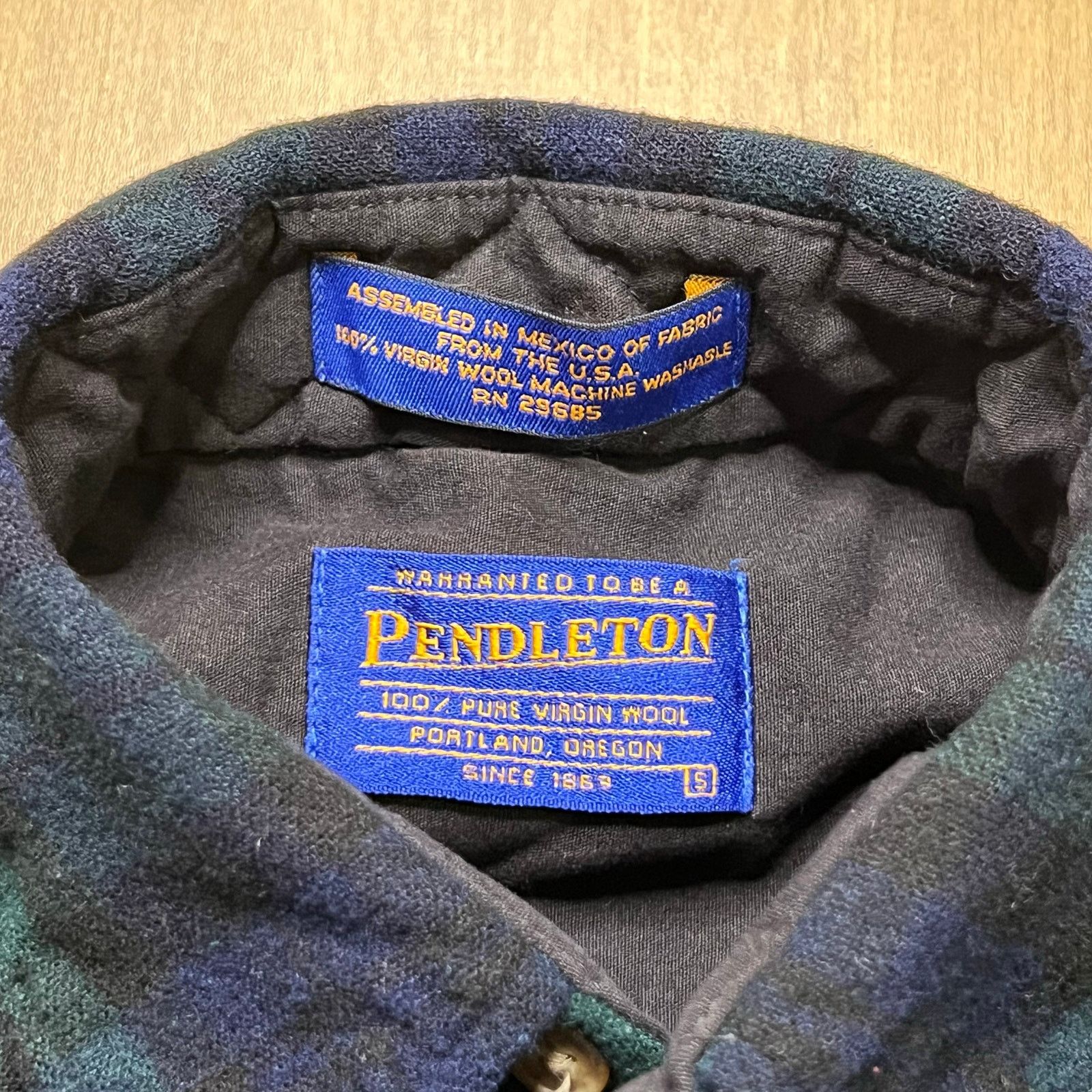 Pendleton Vintage Pendleton Blue Green Plaid Virgin Wool Shirt Mens S Size US S / EU 44-46 / 1 - 13 Thumbnail