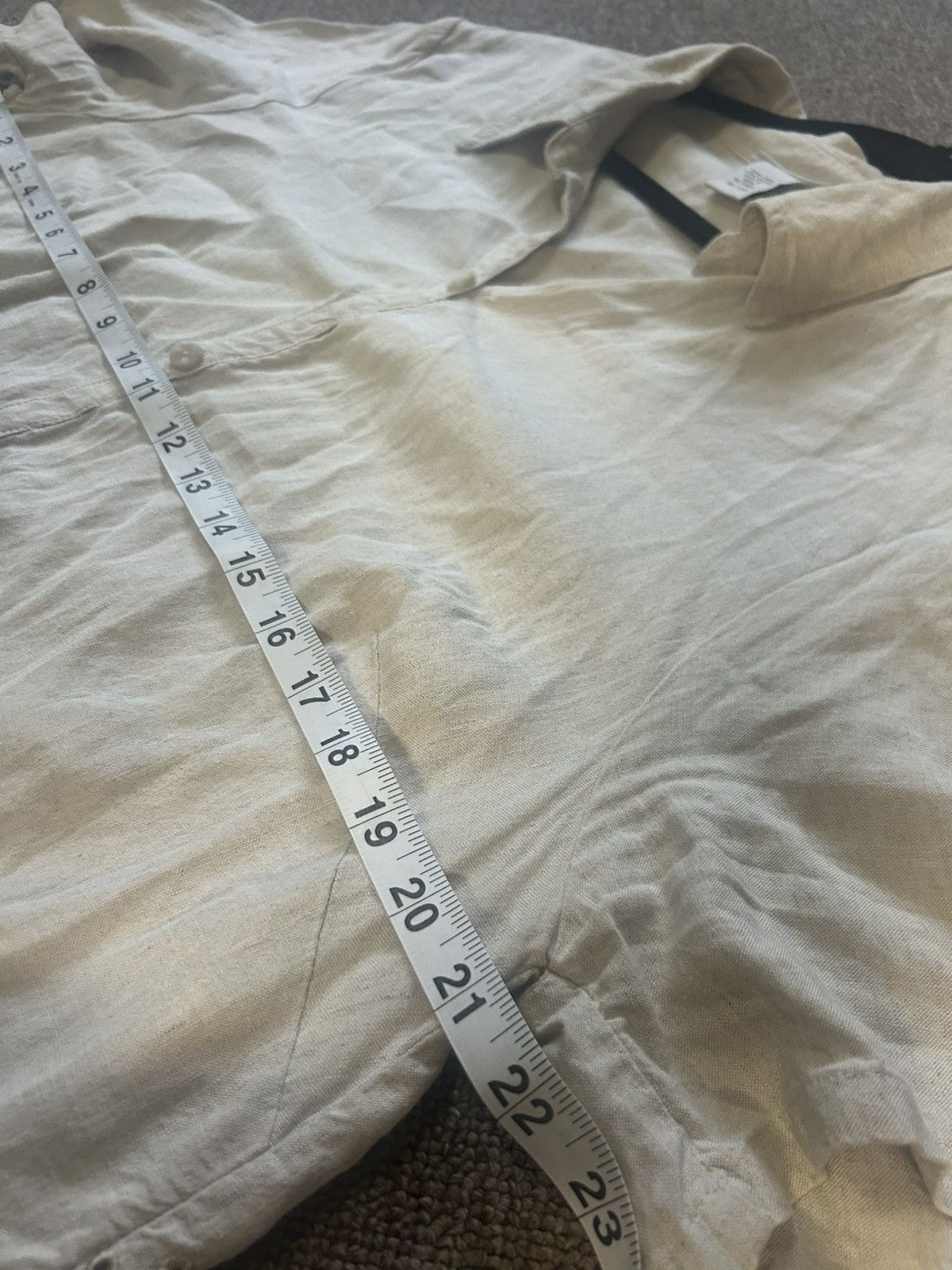 Avenue Avenue Size 18 Beige Linen Blend Down Blouse, Long Fitted Size XXL / US 16-18 / IT 52-54 - 7 Thumbnail