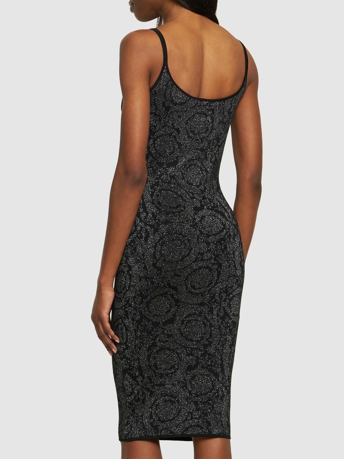 Versace o1y0226 Midi Dress in Black Size S / US 4 / IT 40 - 5 Thumbnail