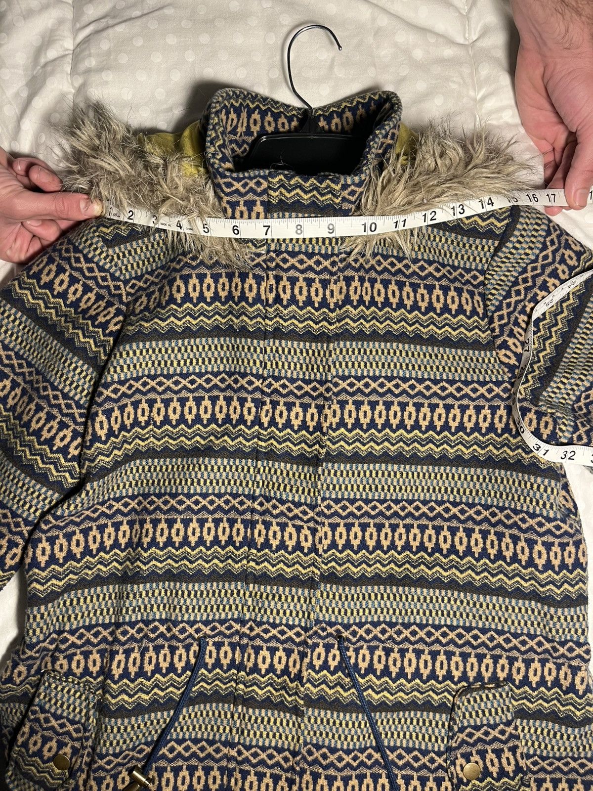 Mossimo Mossimo Vintage Wool Jacket with Fur Hood Size XL / US 12-14 / IT 48-50 - 4 Thumbnail