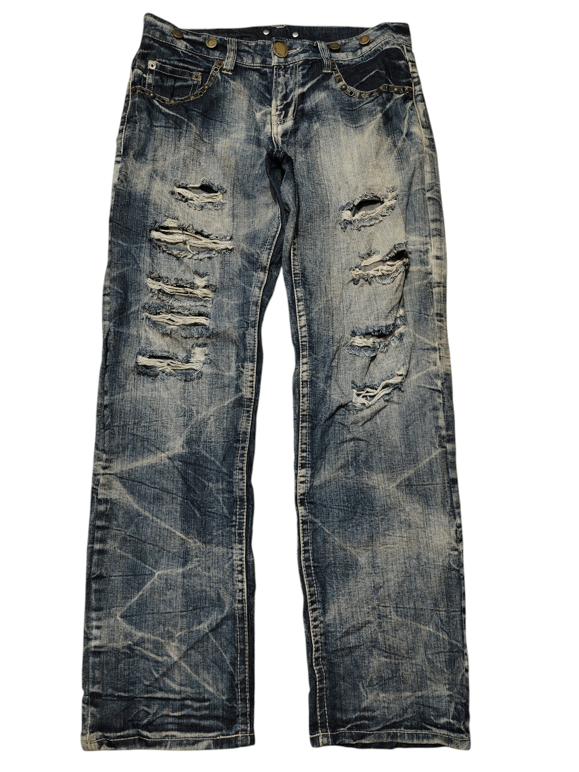 Who Decides War Japanese original Jeans Mudwash Rusty Distressed Jeans Size US 33 - 1 Thumbnail