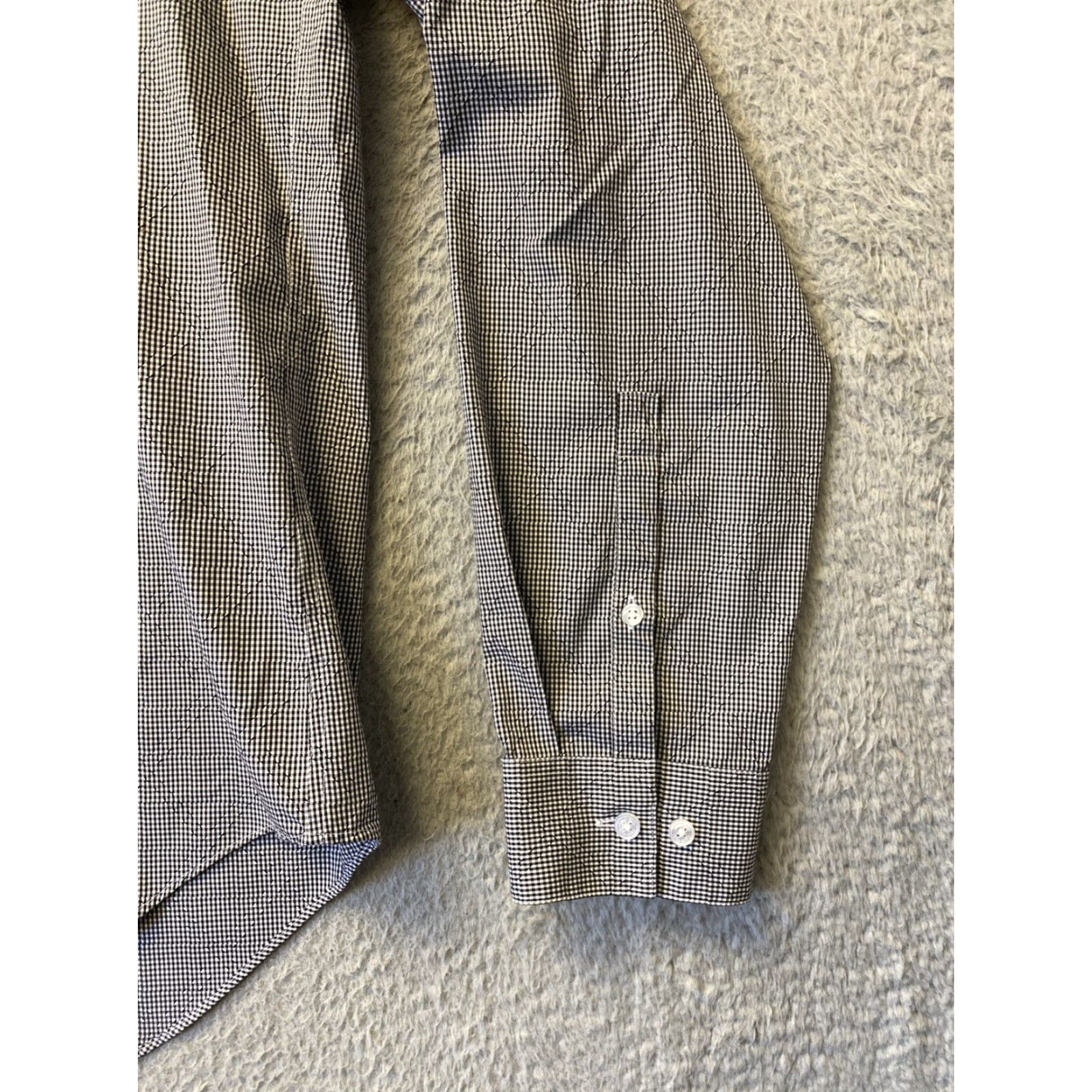 Calvin Klein Calvin Klein Button Shirt Men 100% Cotton Black White Houndstooth Classic Fit Long Sleeve Button Pullover Casual Formal Business 17 36/37 Size US XL / EU 56 / 4 - 2 Thumbnail