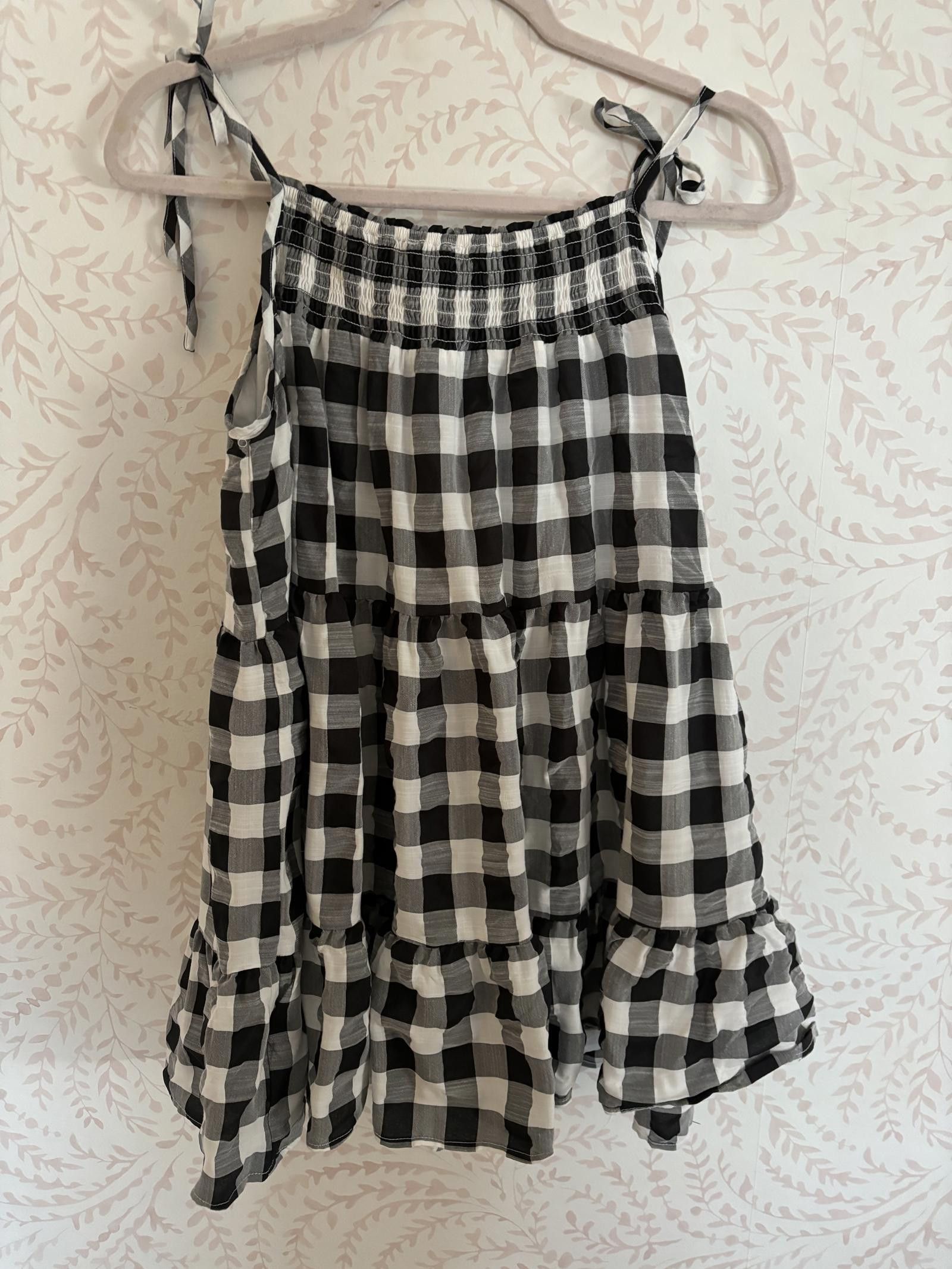 Designer NEW Chic Black and White Gingham Summer Dress Size M / US 6-8 / IT 42-44 - 1 Thumbnail