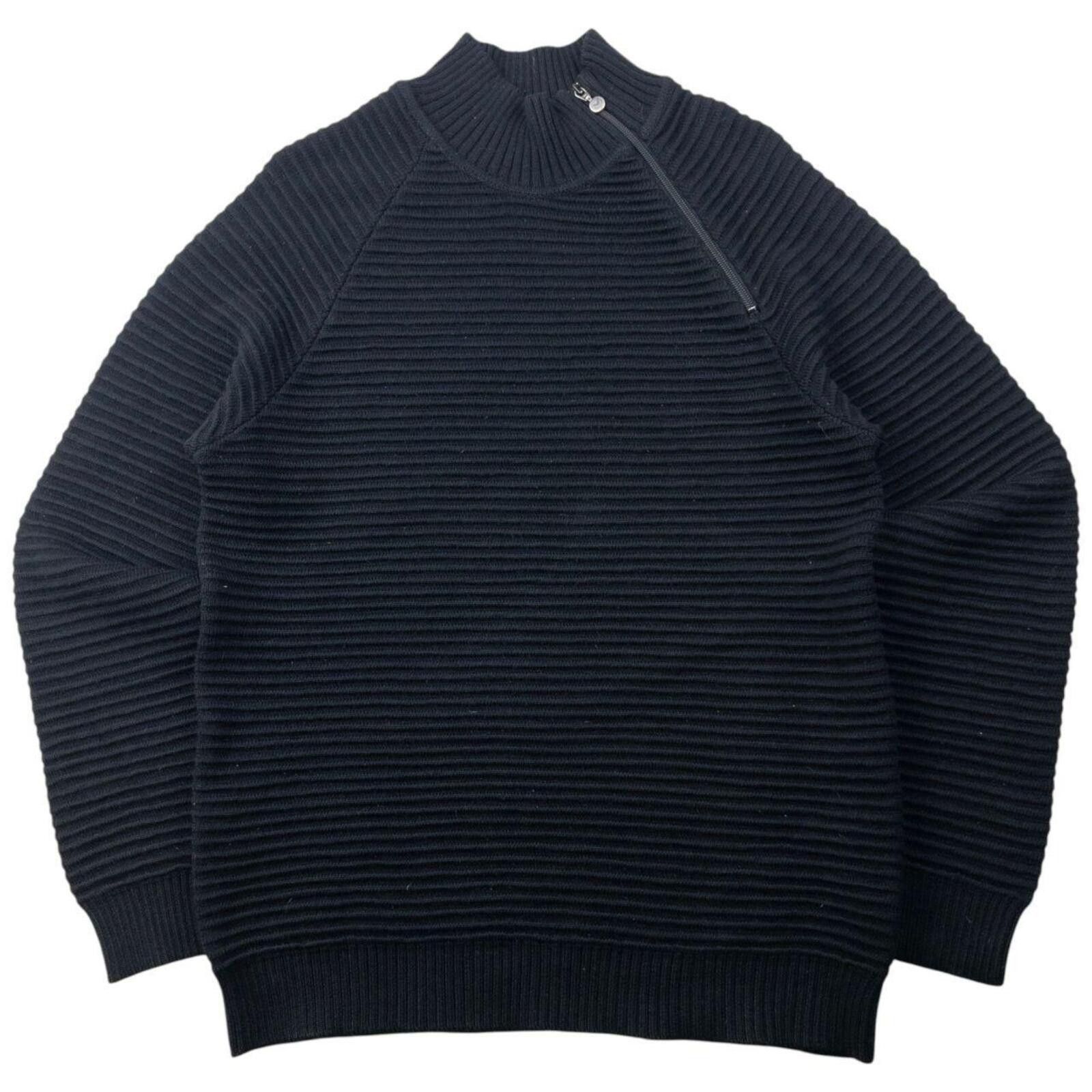 Other Vintage Armani Jeans Asymmetric Q Zip Ribbed Knit Jumper L Size US L / EU 52-54 / 3 - 2 Thumbnail