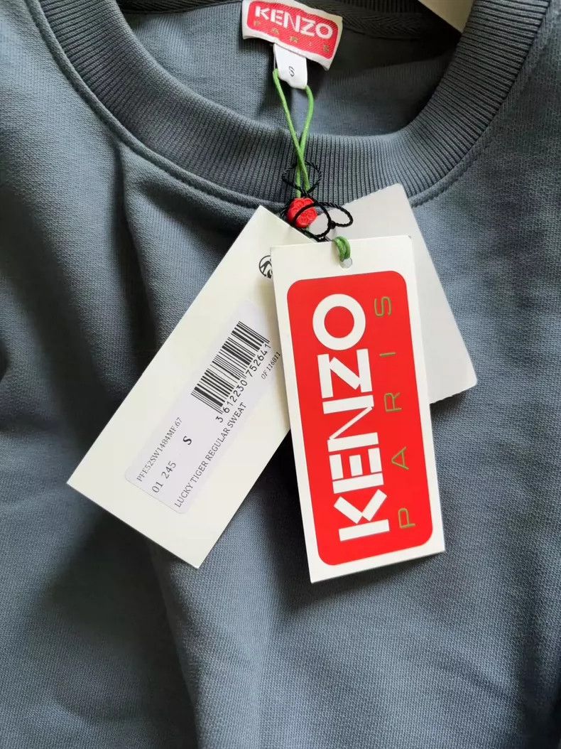 KENZO Tiger head embroidery round neck long sleeve hoodie