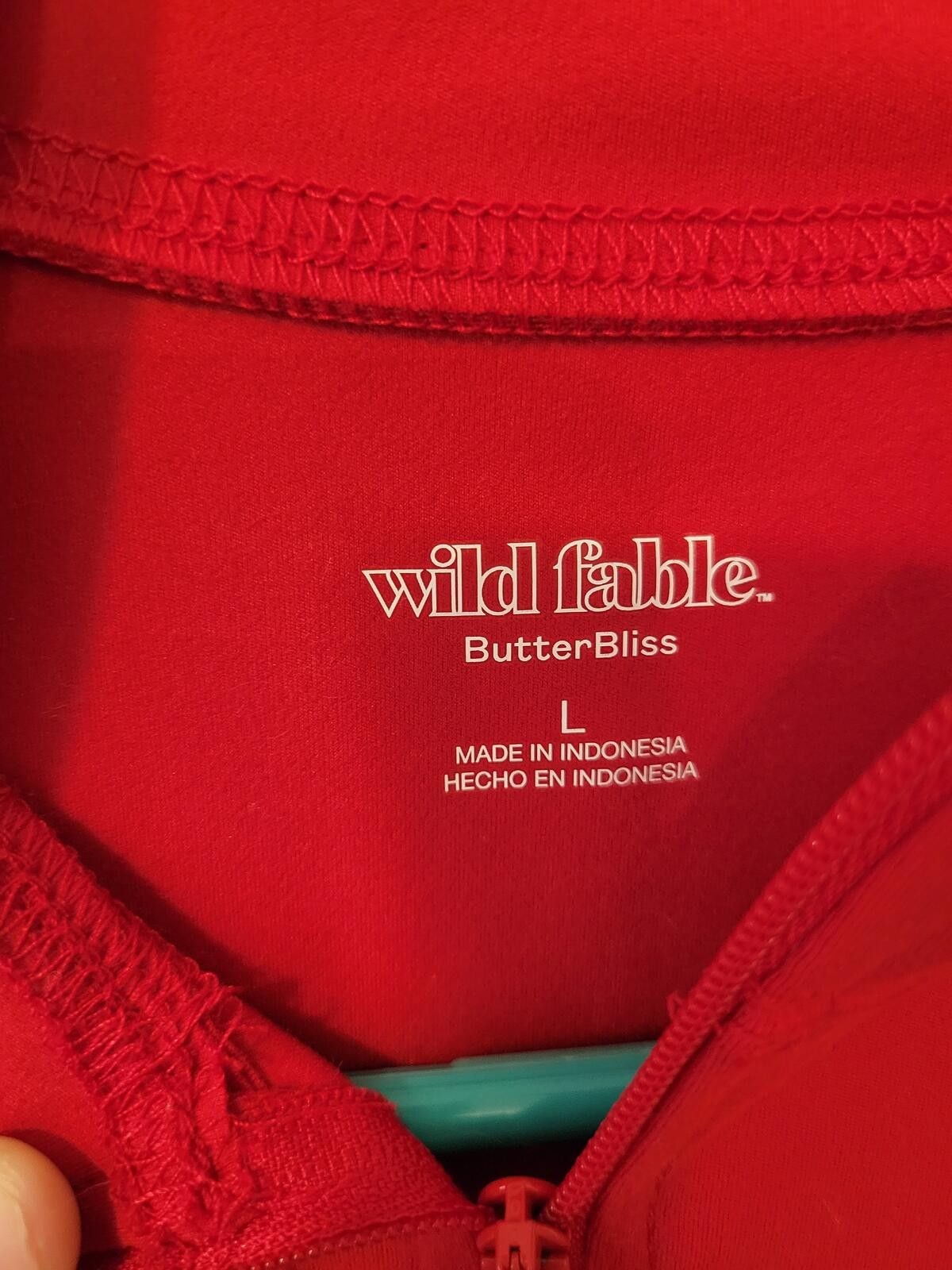 Other Wild Fable ButterBliss Red Zip-Up Jacket, Size Large Size L / US 10 / IT 46 - 2 Thumbnail