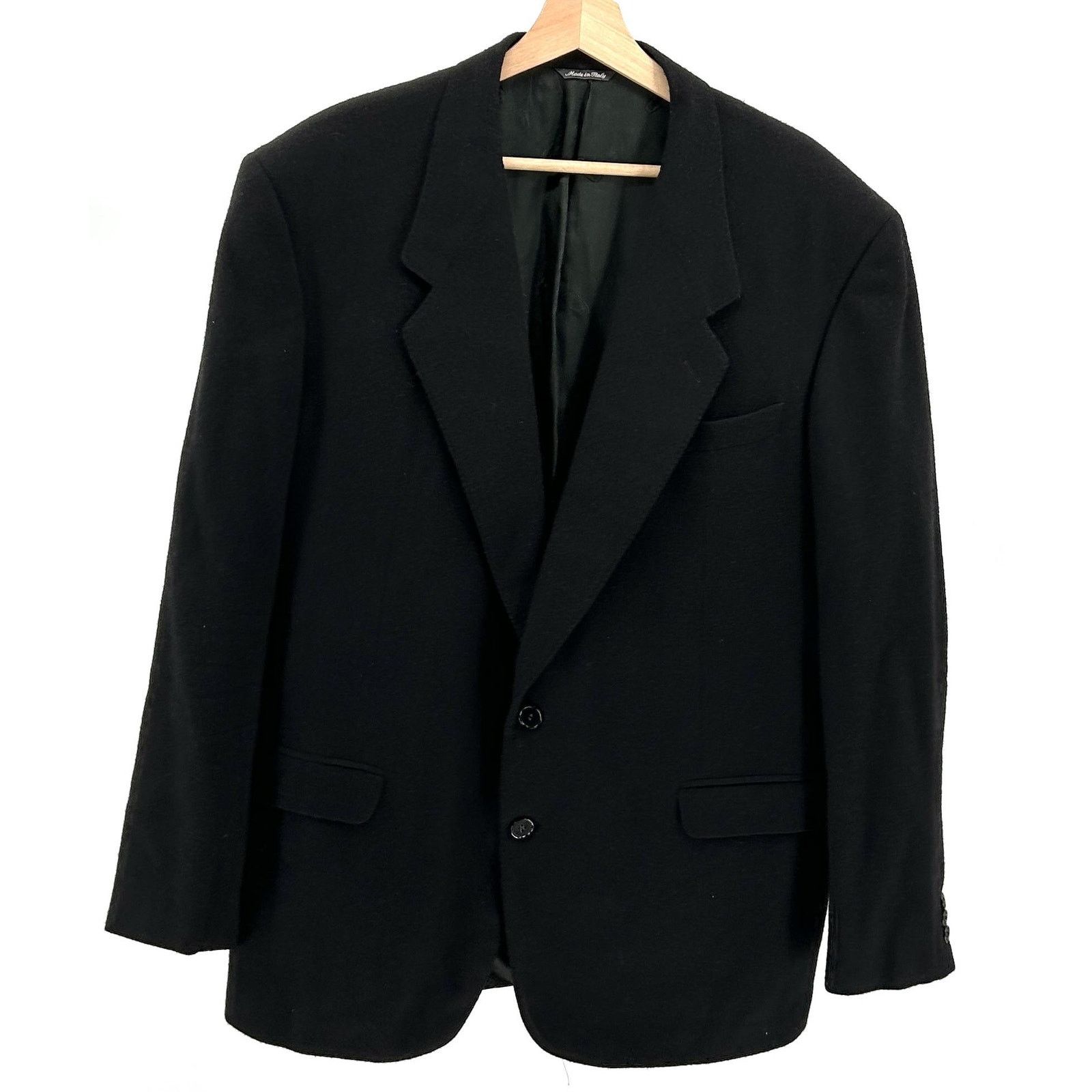 Missoni Vintage 90s Missoni Uomo Black Menswear Blazer Jacket Size 44R - 1 Thumbnail