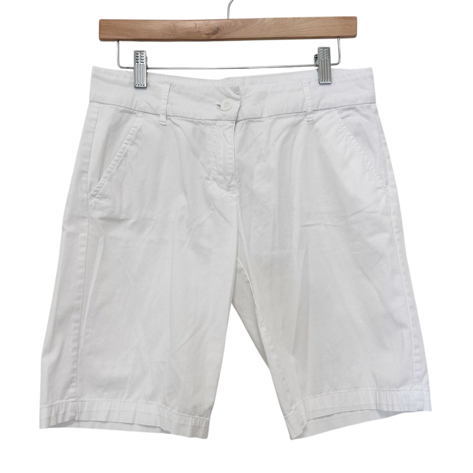 Other Per Se White Bermuda Flat Front Shorts Sz 4 Size 27" / US 4 / IT 40 - 1 Thumbnail