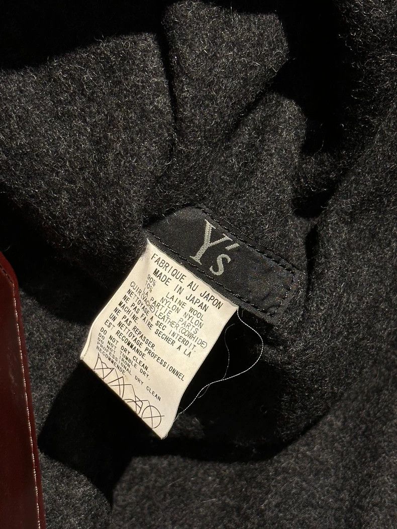 Y's Y's 90s grey wool felt parchment messenger bag Size ONE SIZE - 8 Thumbnail