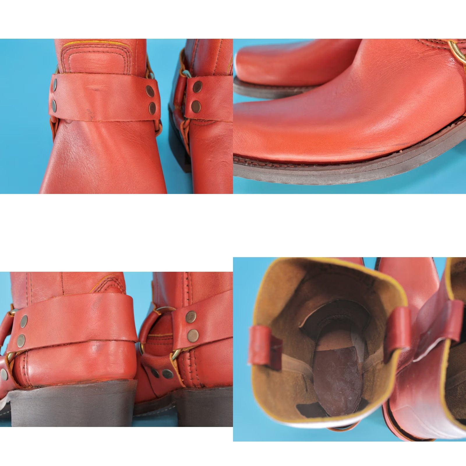 Vintage VTG 70s Boots Texas Boots Brown Leather Boots Mens 7 D Vintage 1970s Biker Motorcycle Harness Boots Size US 7 / EU 40 - 9 Thumbnail